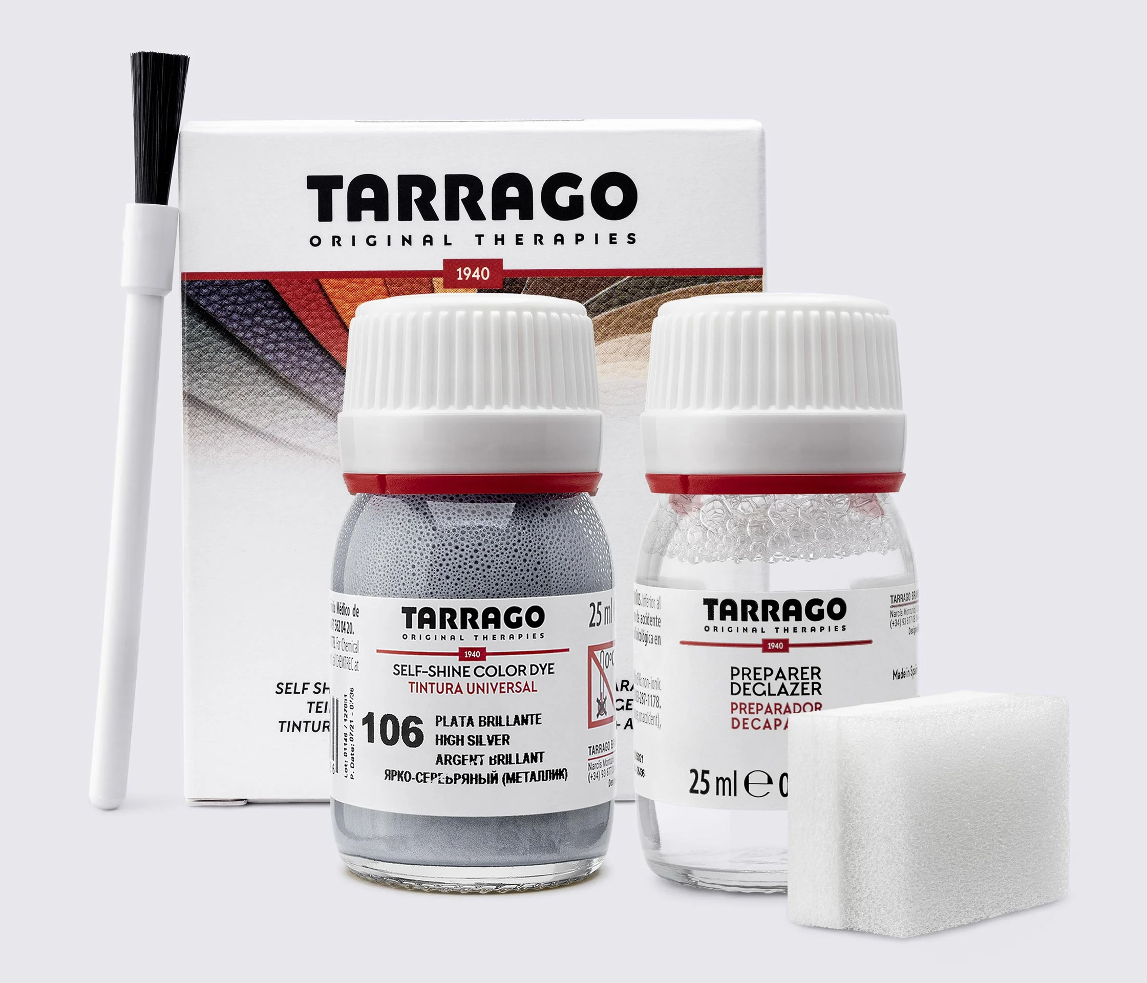Фарба для гладкої шкіри та текстилю + очищувач Tarrago Color Dye, 2*25 мл, TDC05