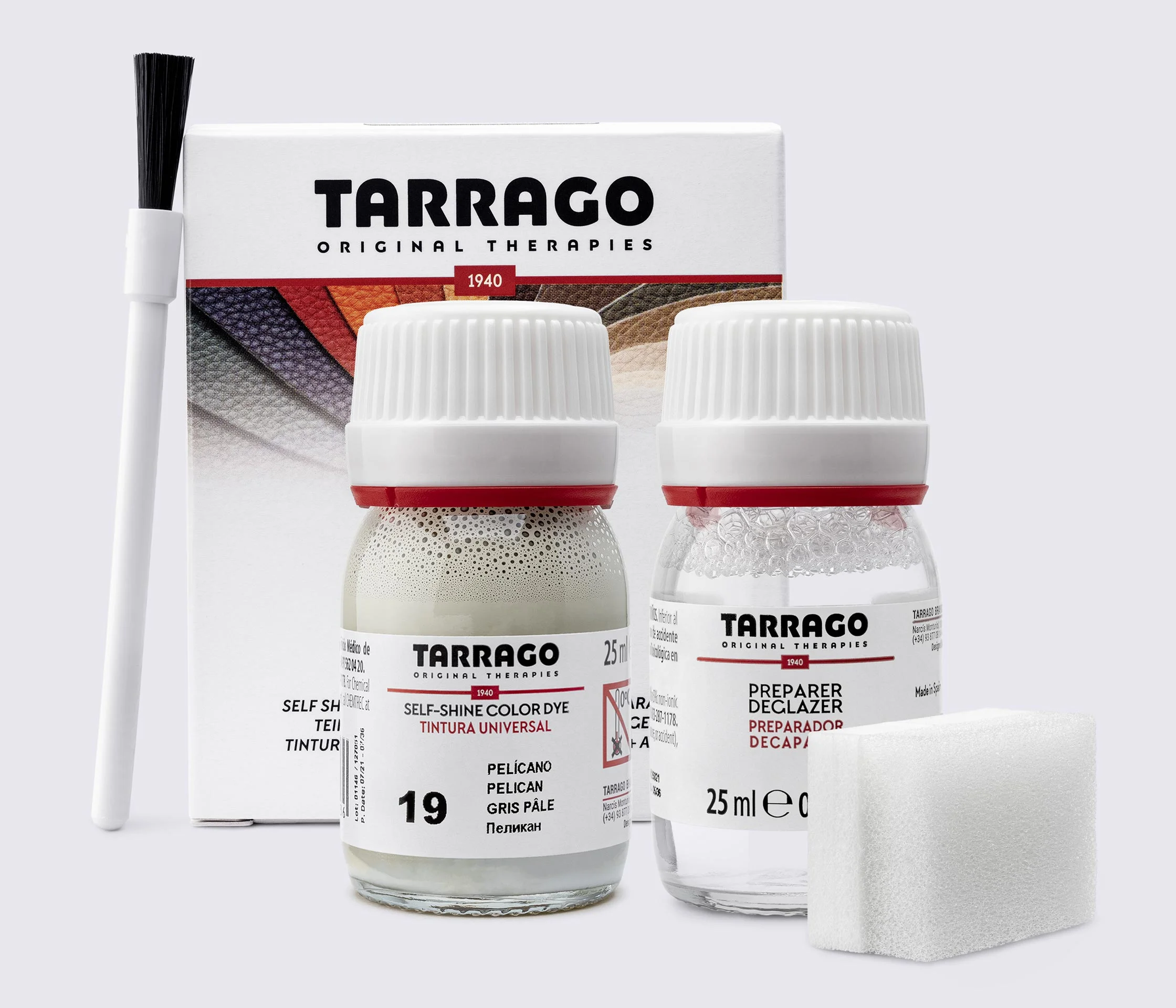 Фарба для гладкої шкіри та текстилю + очищувач Tarrago Color Dye, 2*25 мл, TDC05