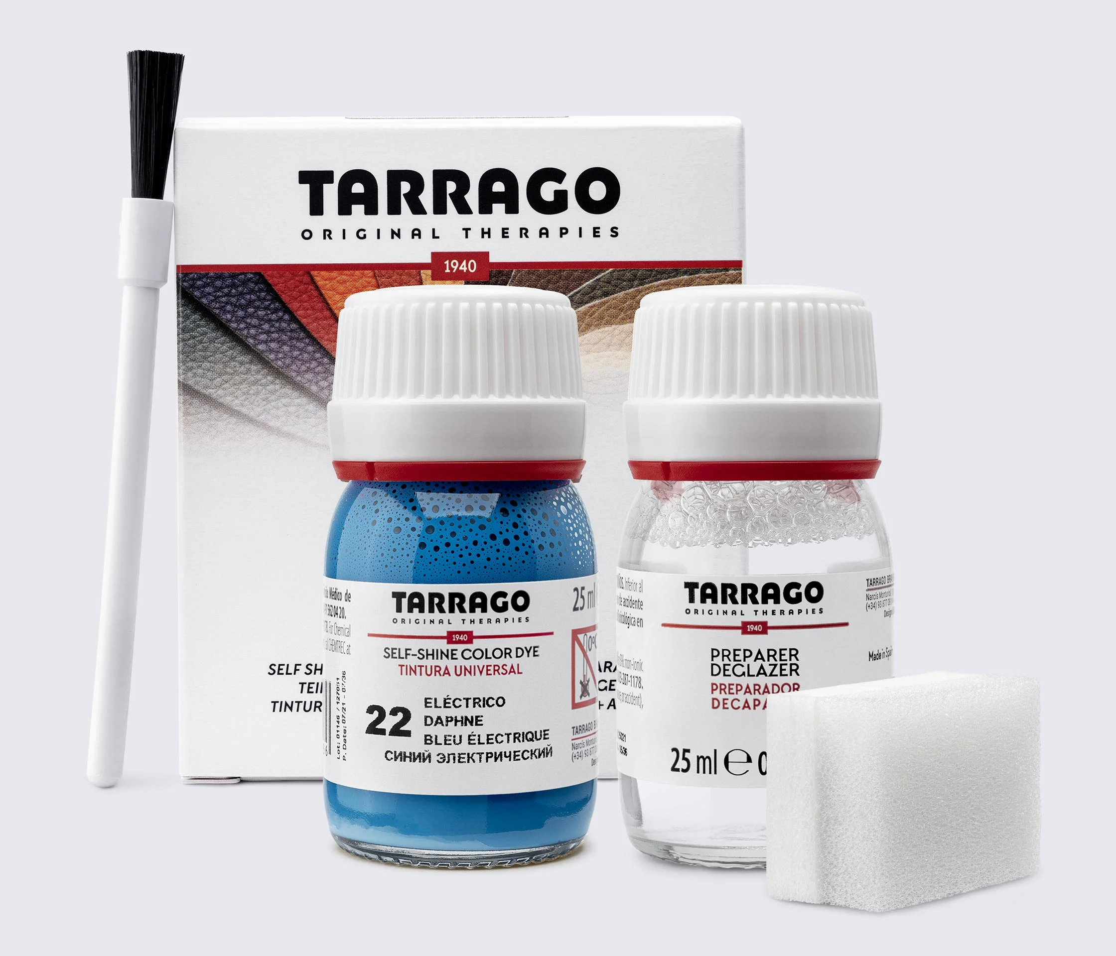 Фарба для гладкої шкіри та текстилю + очищувач Tarrago Color Dye, 2*25 мл, TDC05