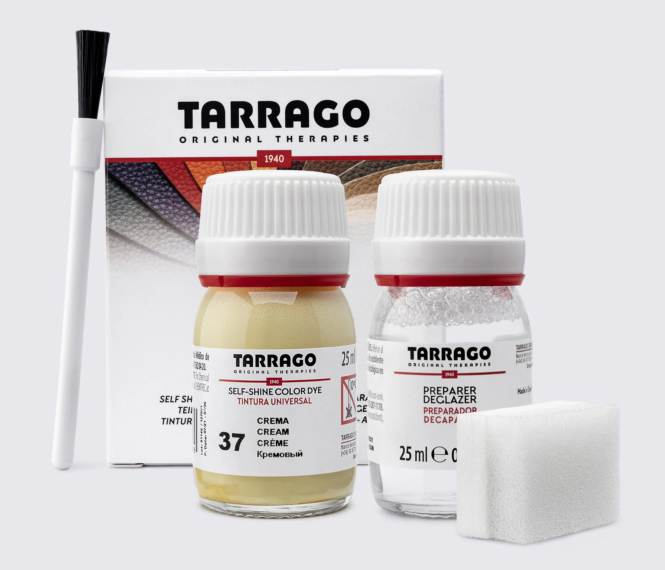 Фарба для гладкої шкіри та текстилю + очищувач Tarrago Color Dye, 2*25 мл, TDC05