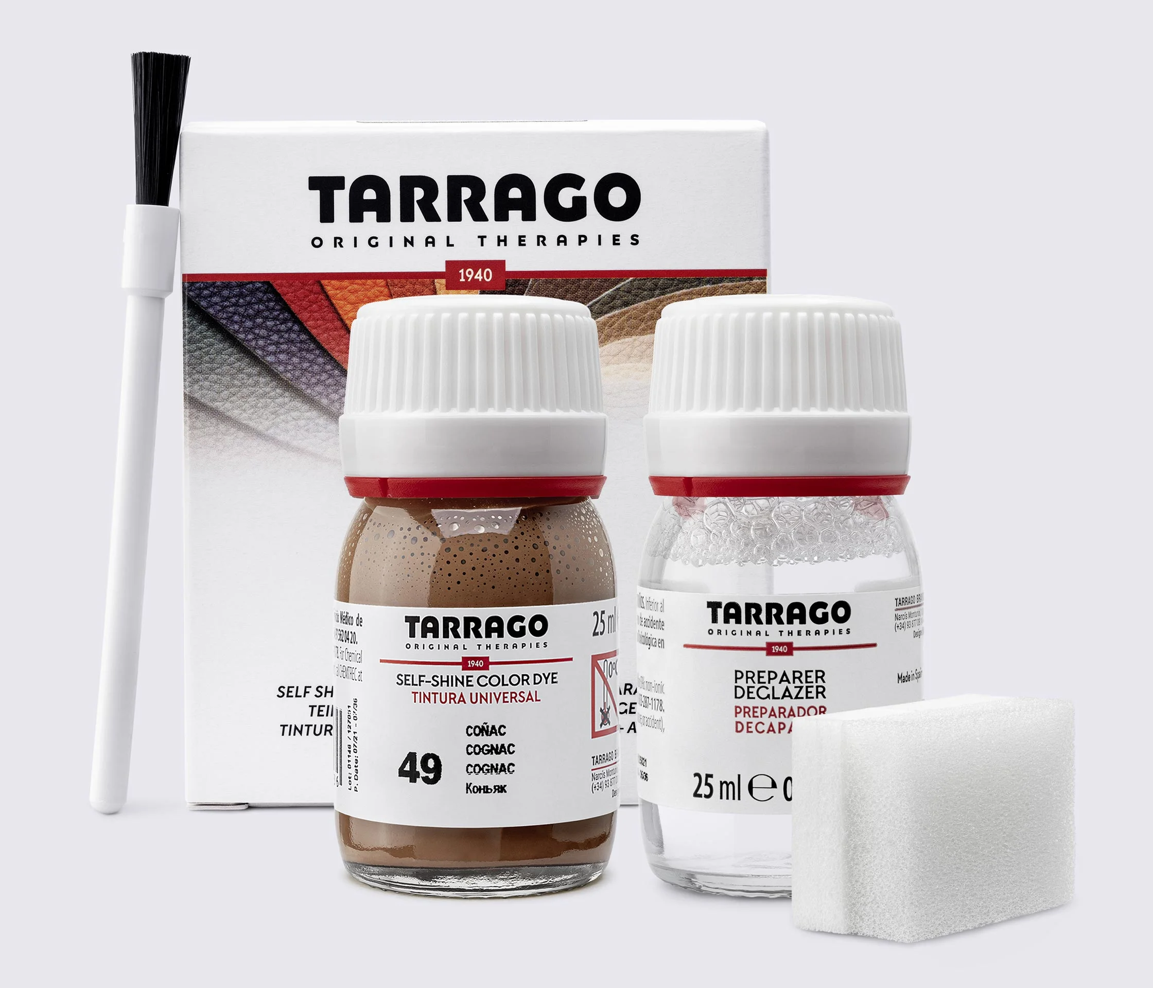 Фарба для гладкої шкіри та текстилю + очищувач Tarrago Color Dye, 2*25 мл, TDC05
