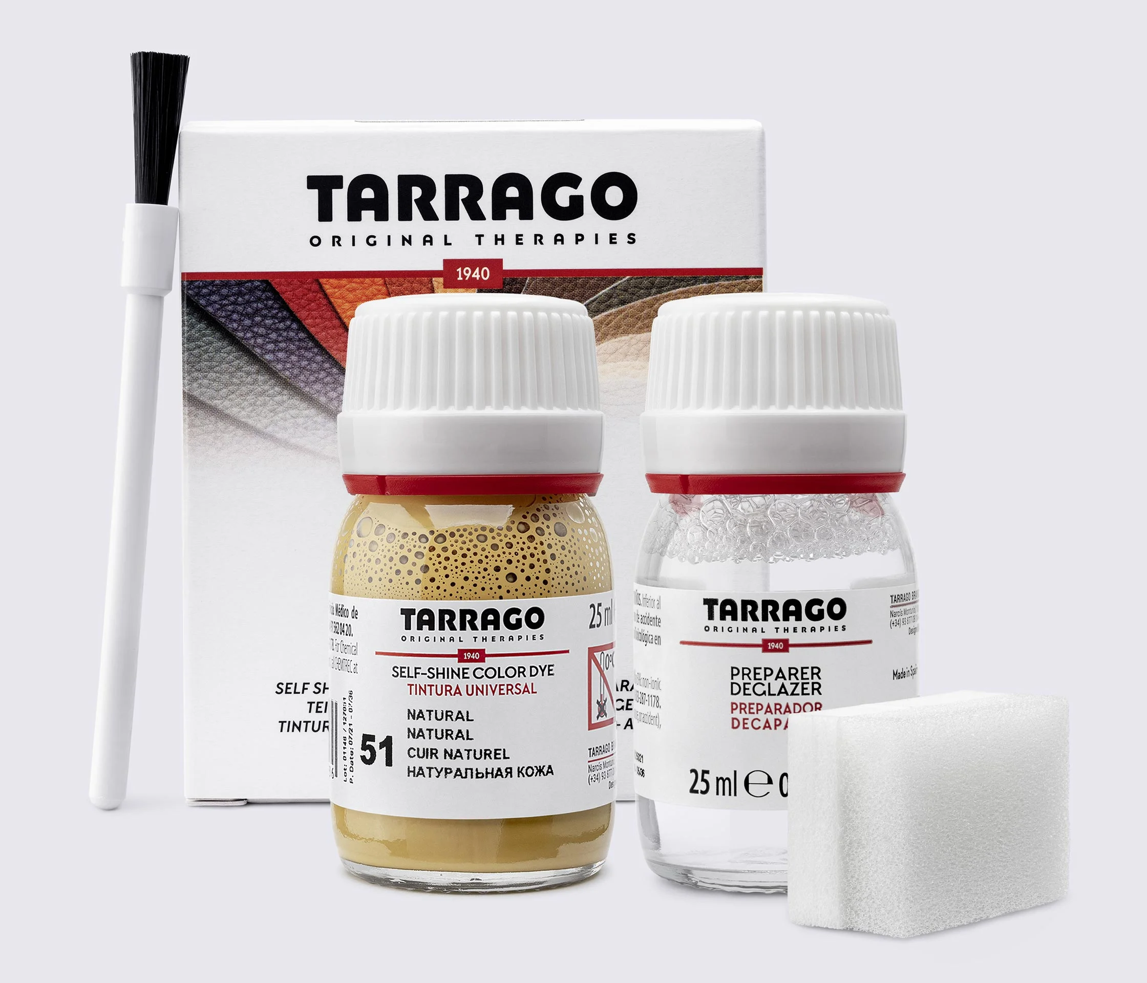Фарба для гладкої шкіри та текстилю + очищувач Tarrago Color Dye, 2*25 мл, TDC05