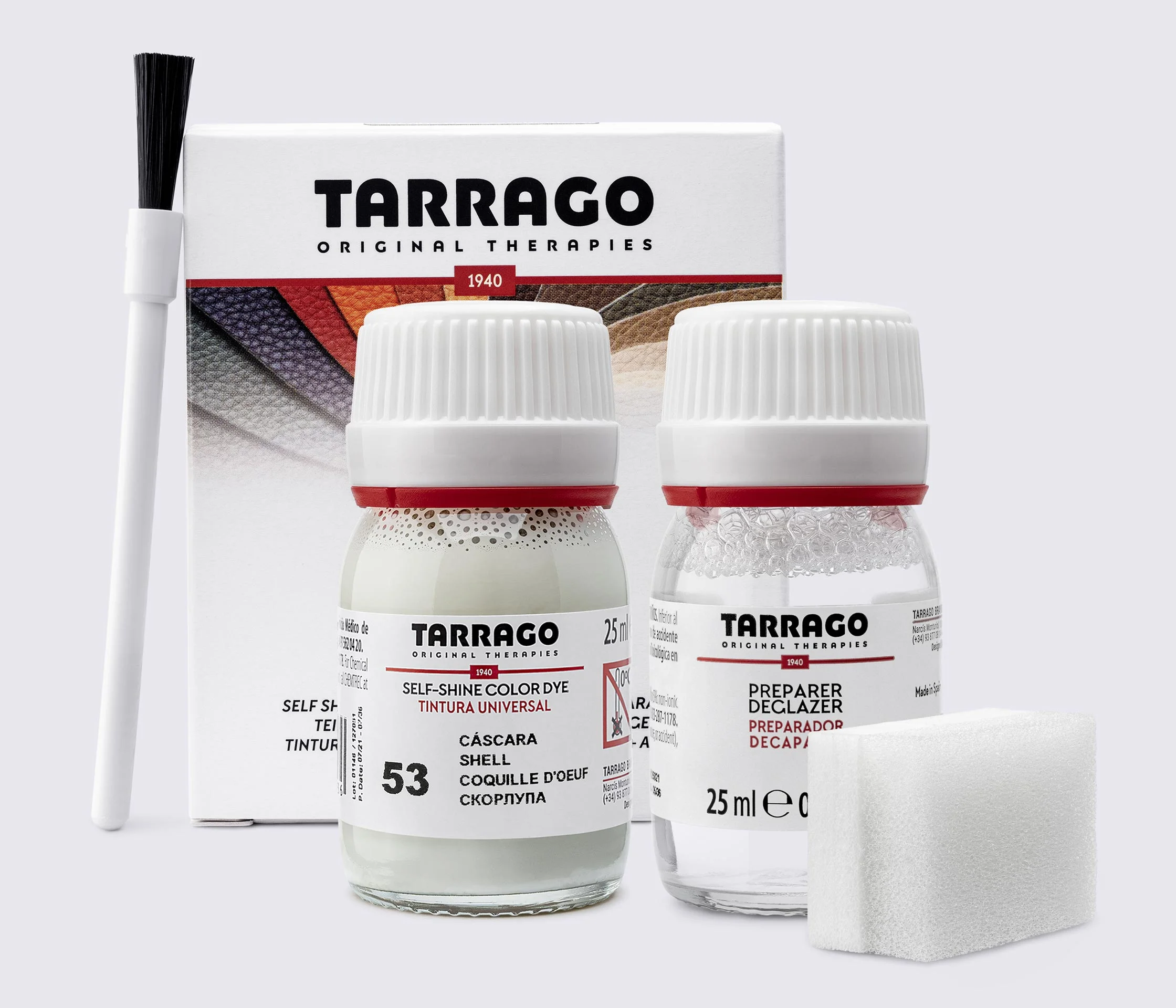 Фарба для гладкої шкіри та текстилю + очищувач Tarrago Color Dye, 2*25 мл, TDC05