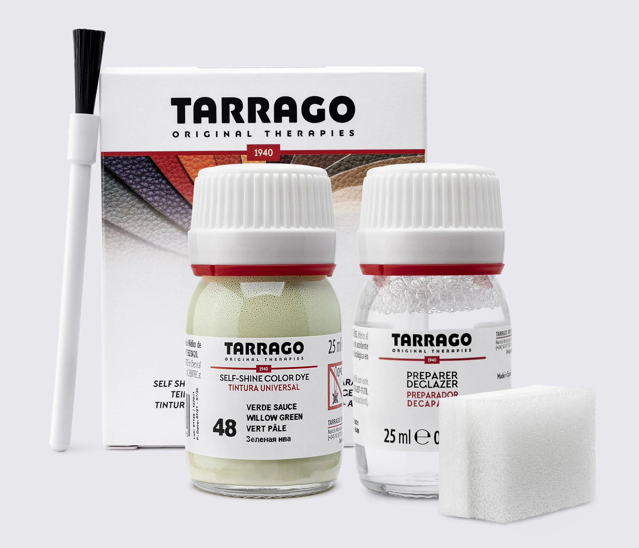Фарба для гладкої шкіри та текстилю + очищувач Tarrago Color Dye, 2*25 мл, TDC05
