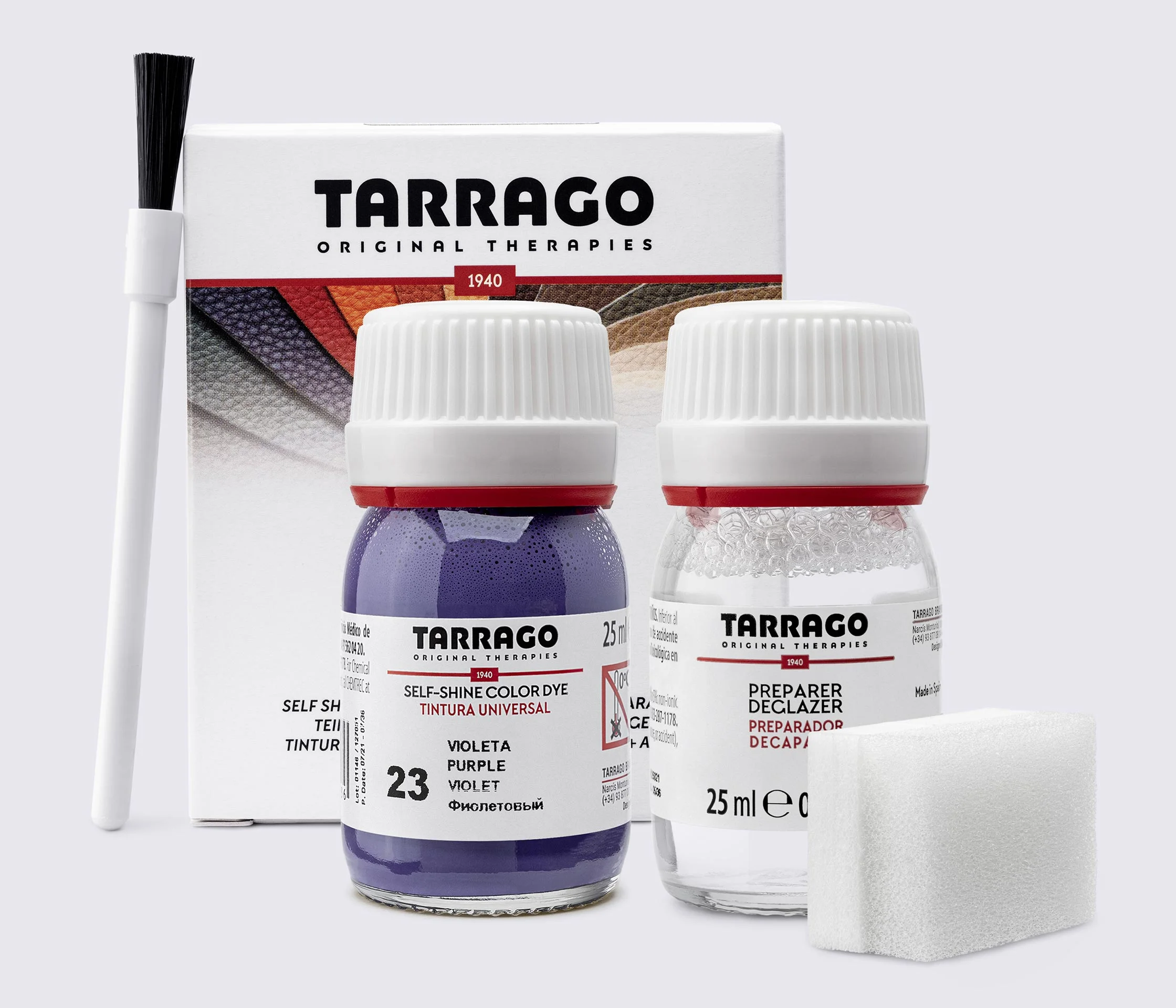 Фарба для гладкої шкіри та текстилю + очищувач Tarrago Color Dye, 2*25 мл, TDC05