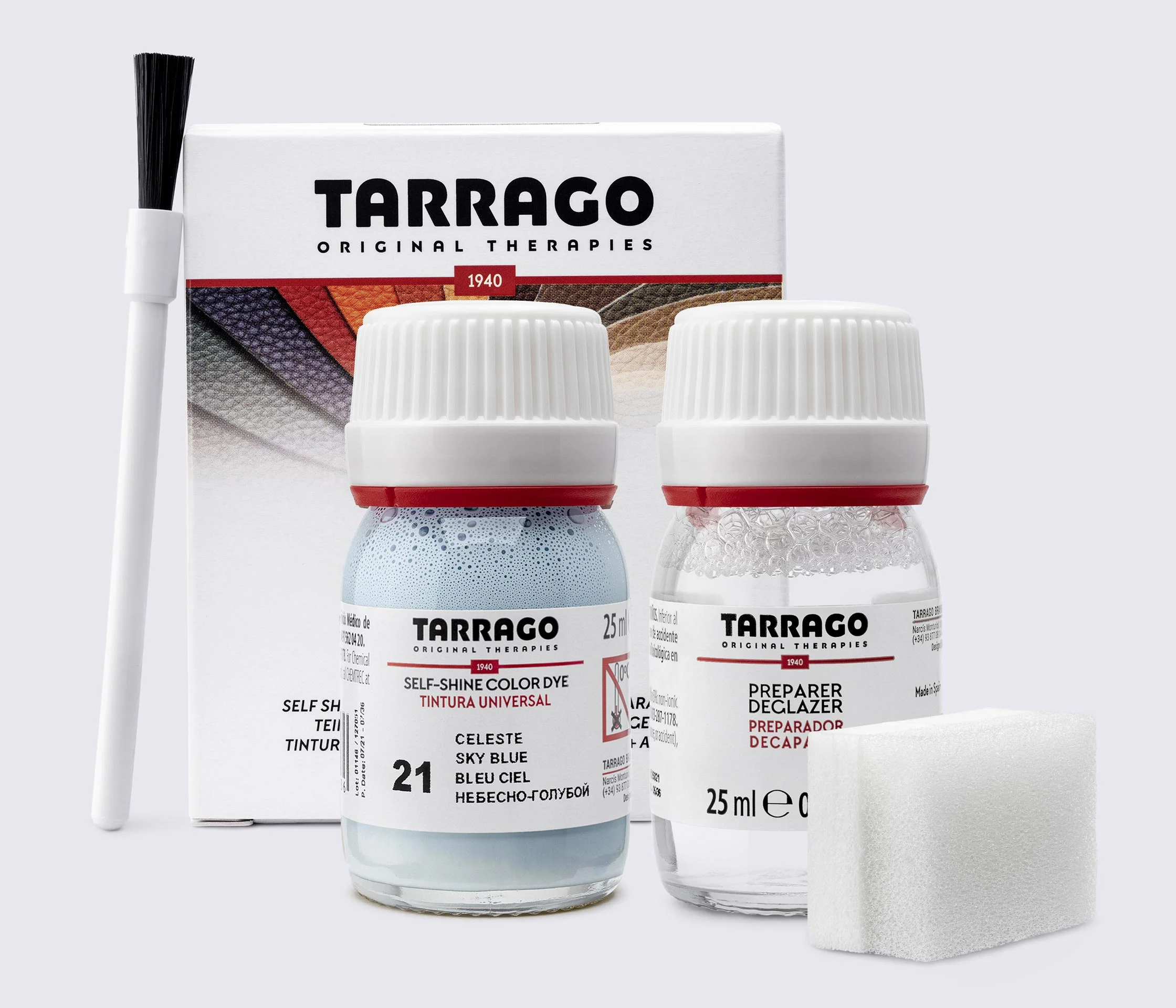 Фарба для гладкої шкіри та текстилю + очищувач Tarrago Color Dye, 2*25 мл, TDC05