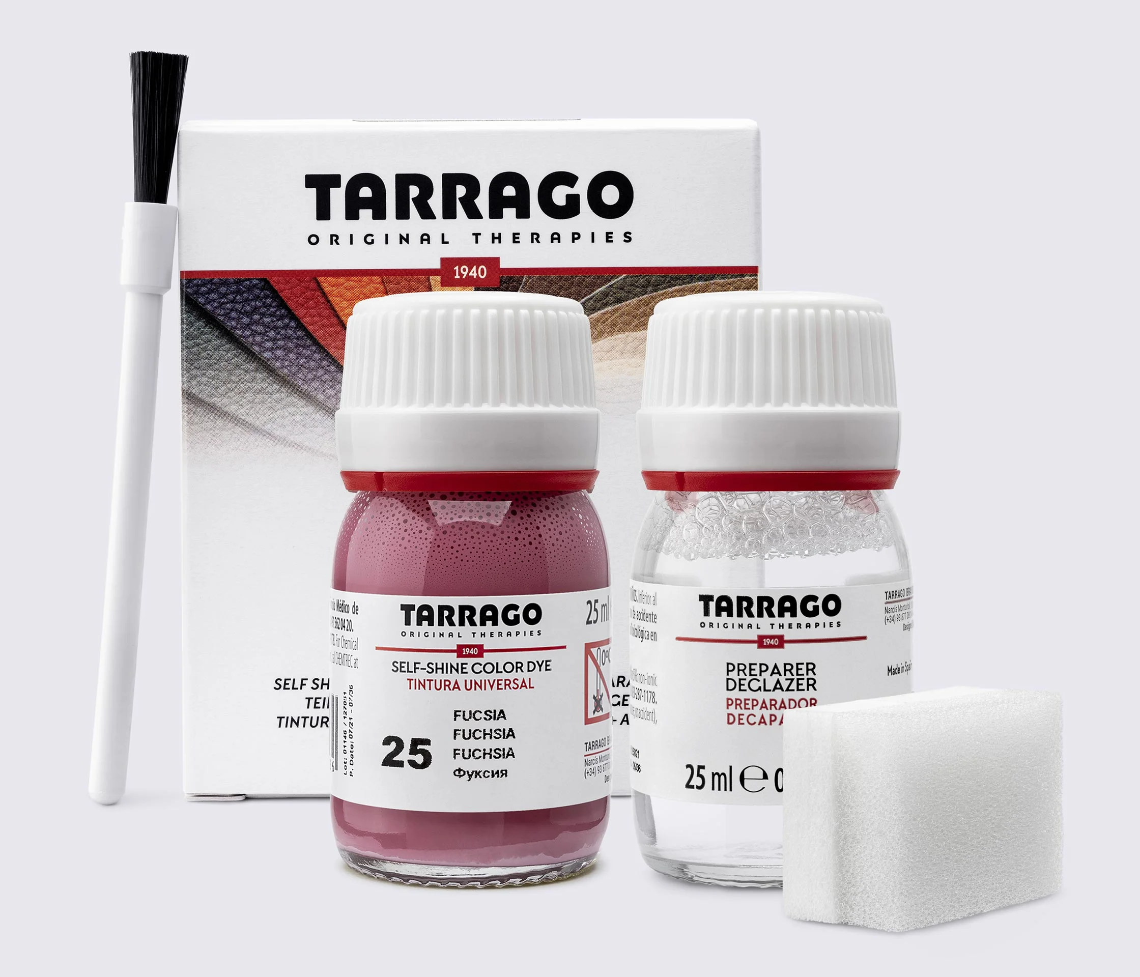 Фарба для гладкої шкіри та текстилю + очищувач Tarrago Color Dye, 2*25 мл, TDC05