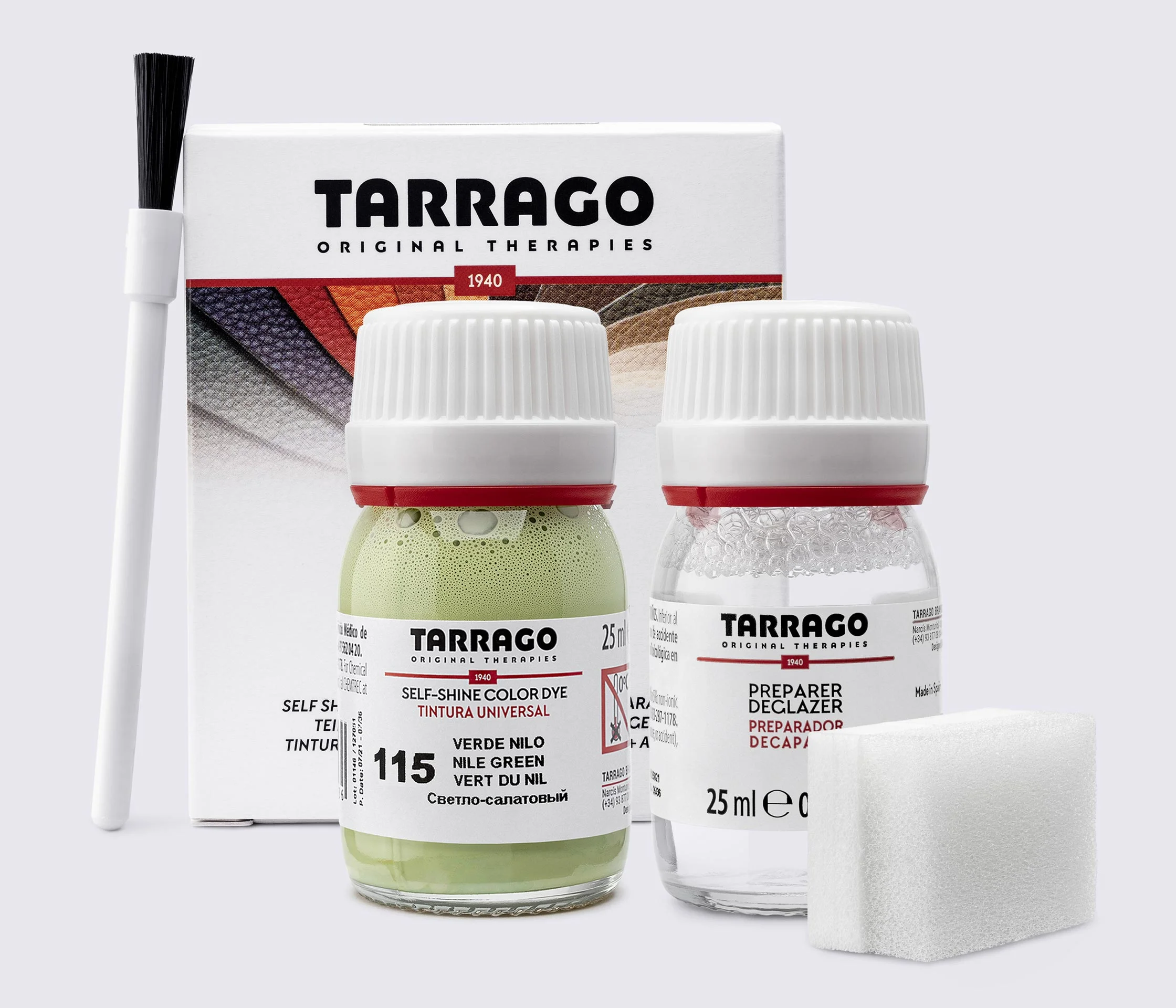 Фарба для гладкої шкіри та текстилю + очищувач Tarrago Color Dye, 2*25 мл, TDC05