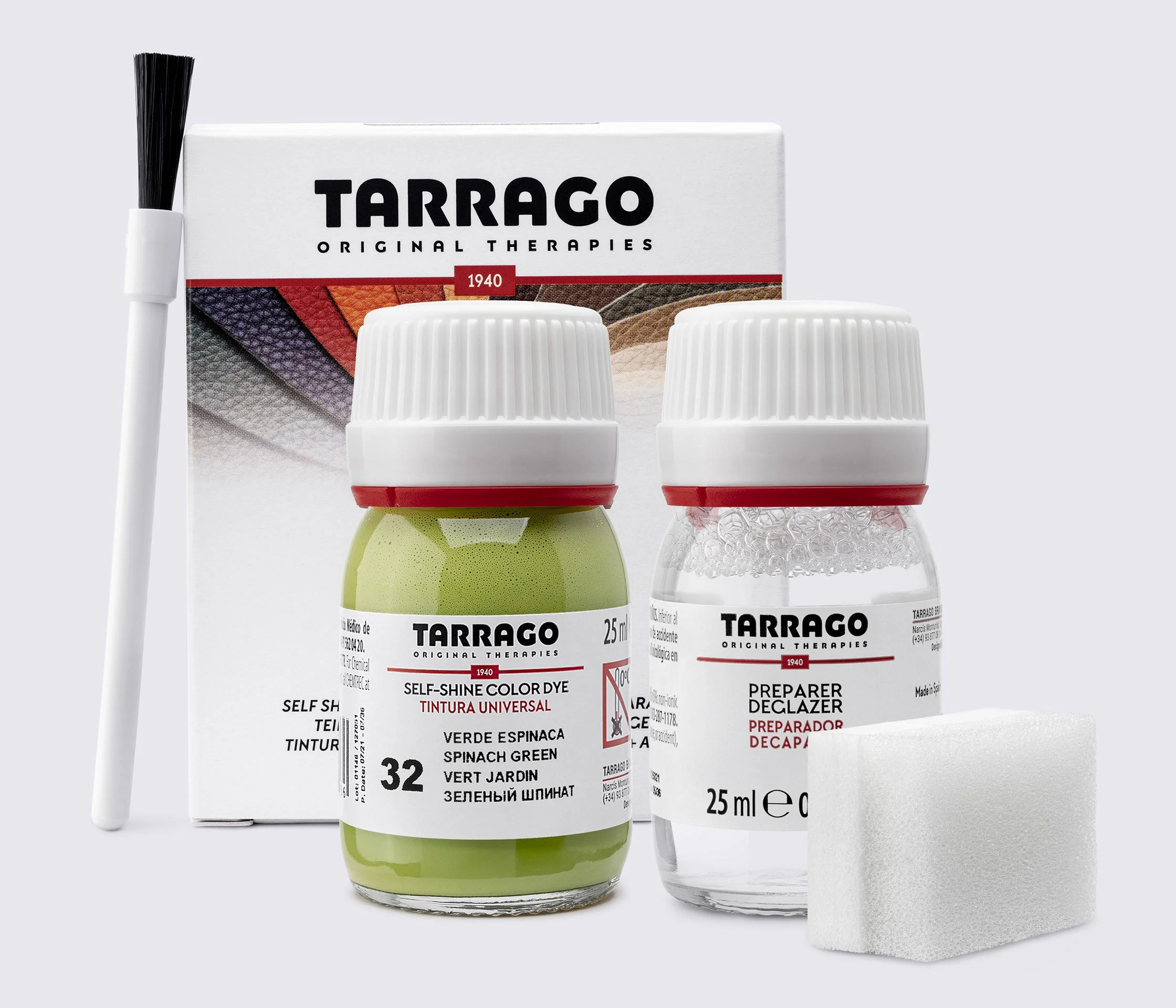 Фарба для гладкої шкіри та текстилю + очищувач Tarrago Color Dye, 2*25 мл, TDC05
