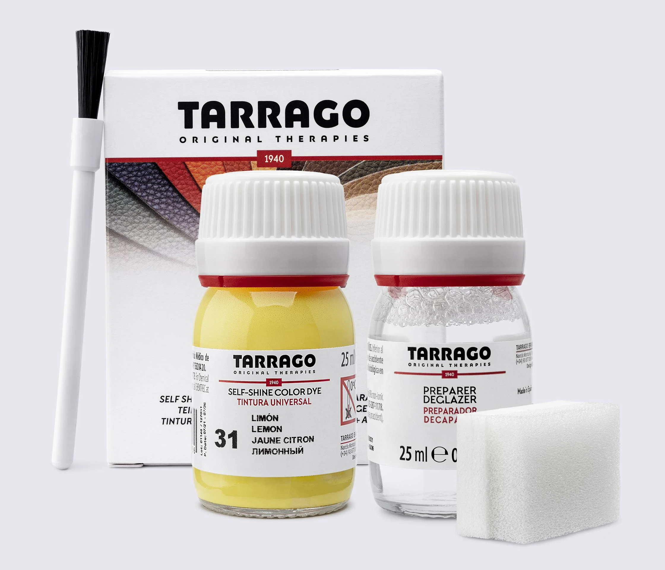 Фарба для гладкої шкіри та текстилю + очищувач Tarrago Color Dye, 2*25 мл, TDC05