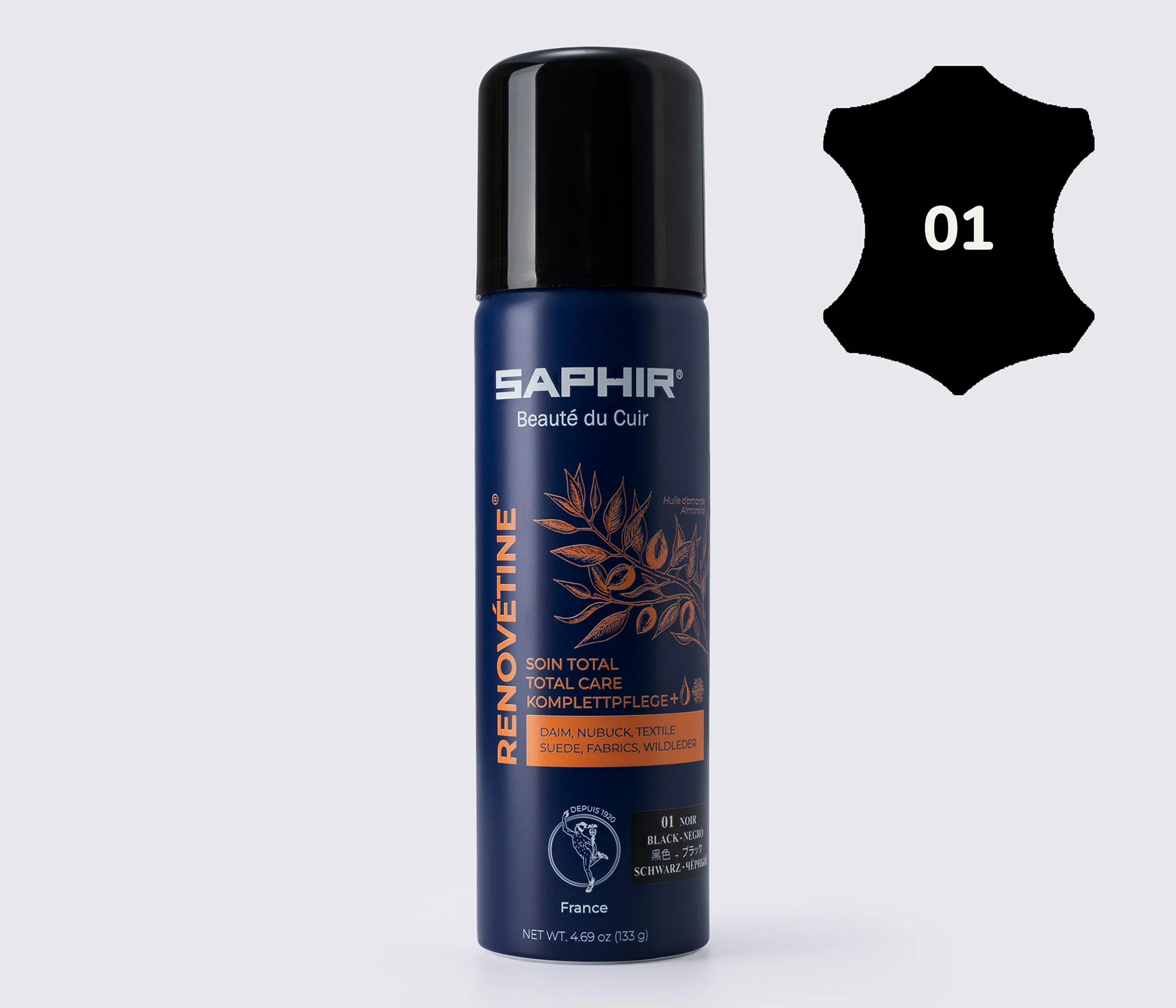 Rustlフィニッシュ Аэрозоль-краска для замши Saphir Renovetine, 200 мл,(0204) (69692а
