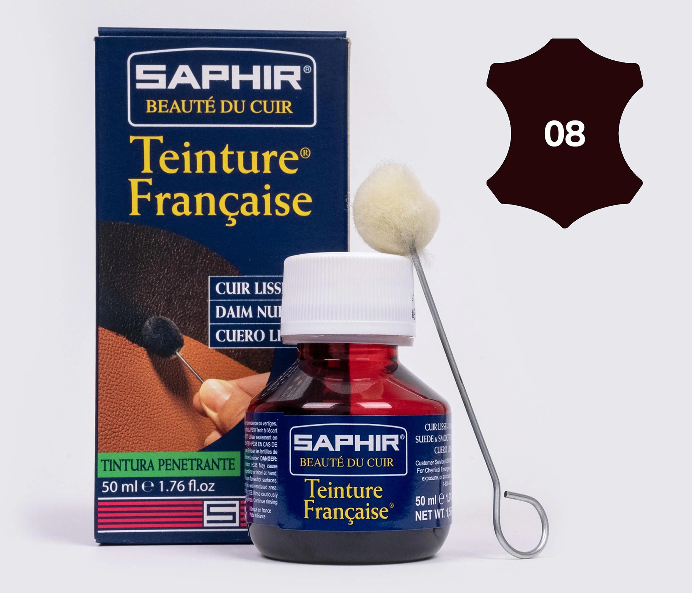 Краска  для открытых типов кож Saphir Teinture Francaise, 50 мл,(0812)