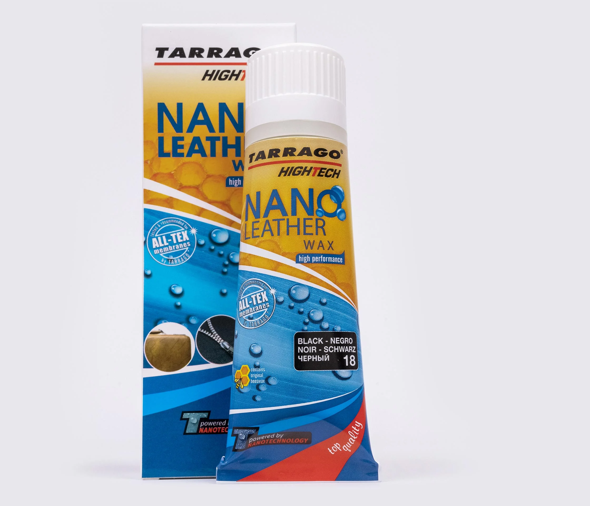 Крем тюбик с губкой NANO Leather WAX, 75 мл, TGO22