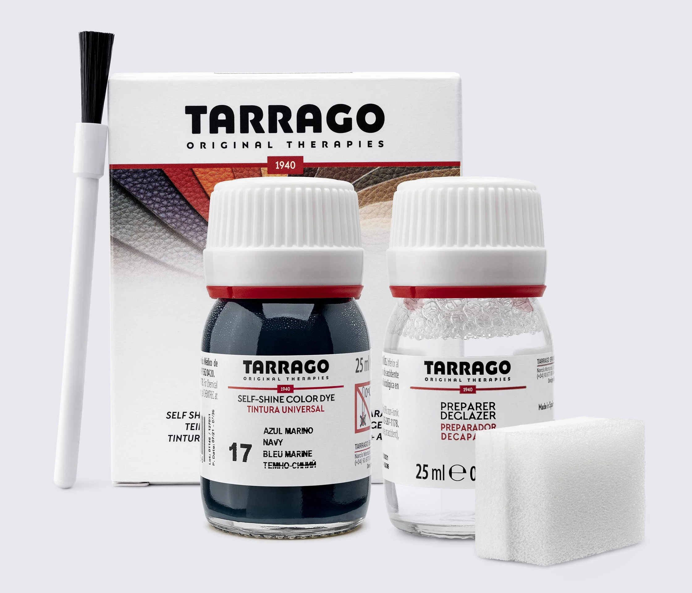 Фарба для гладкої шкіри та текстилю + очищувач Tarrago Color Dye, 2*25 мл, TDC05