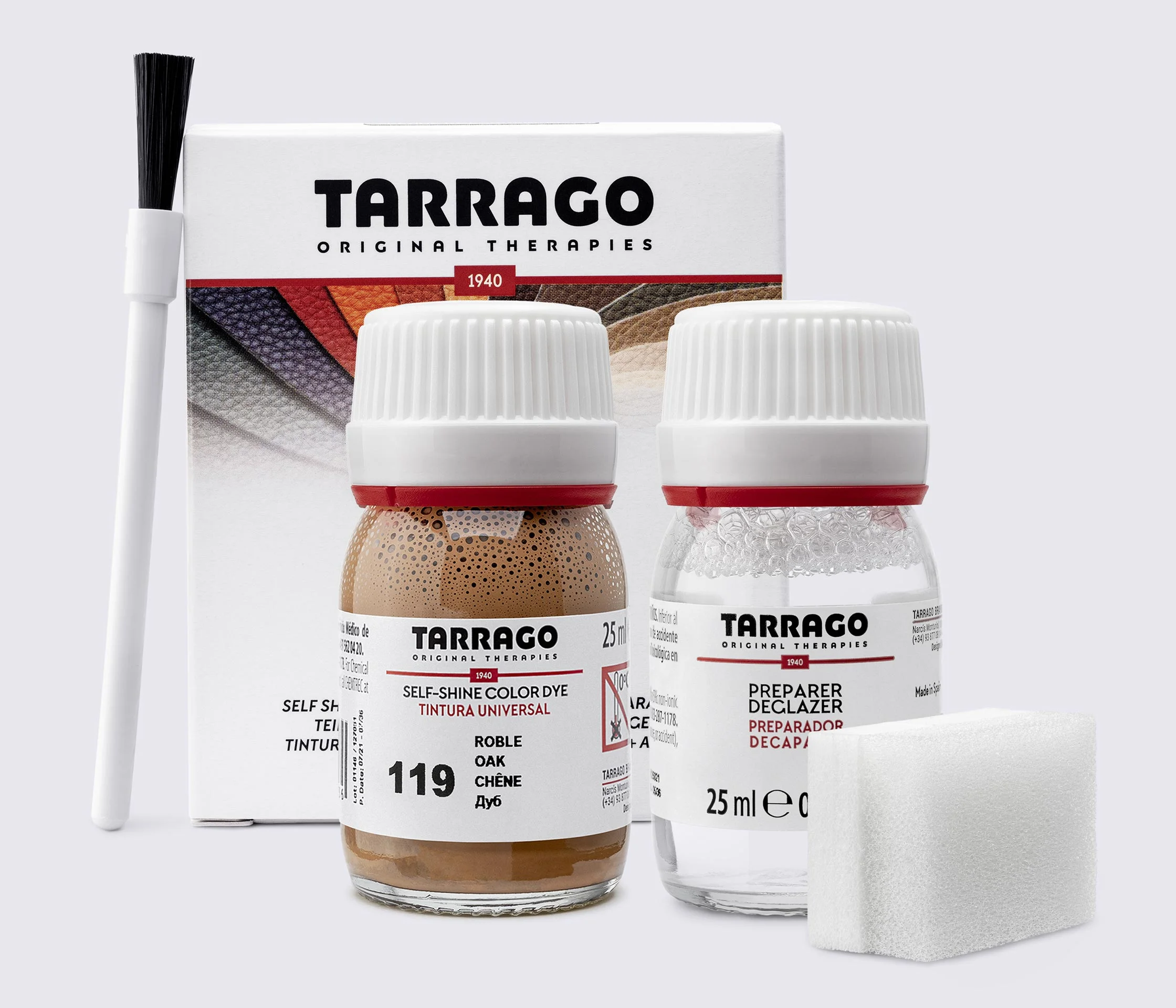 Фарба для гладкої шкіри та текстилю + очищувач Tarrago Color Dye, 2*25 мл, TDC05