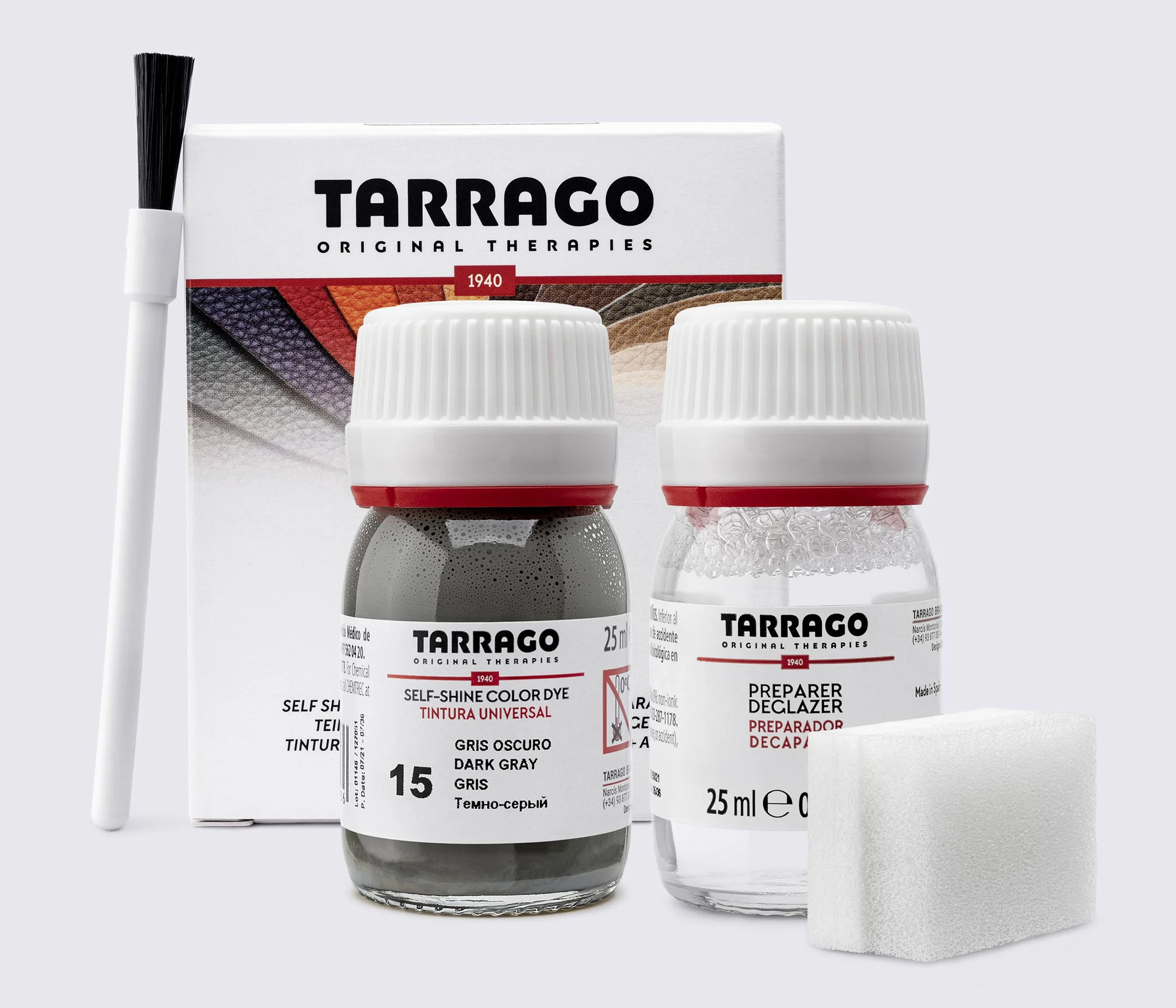 Фарба для гладкої шкіри та текстилю + очищувач Tarrago Color Dye, 2*25 мл, TDC05
