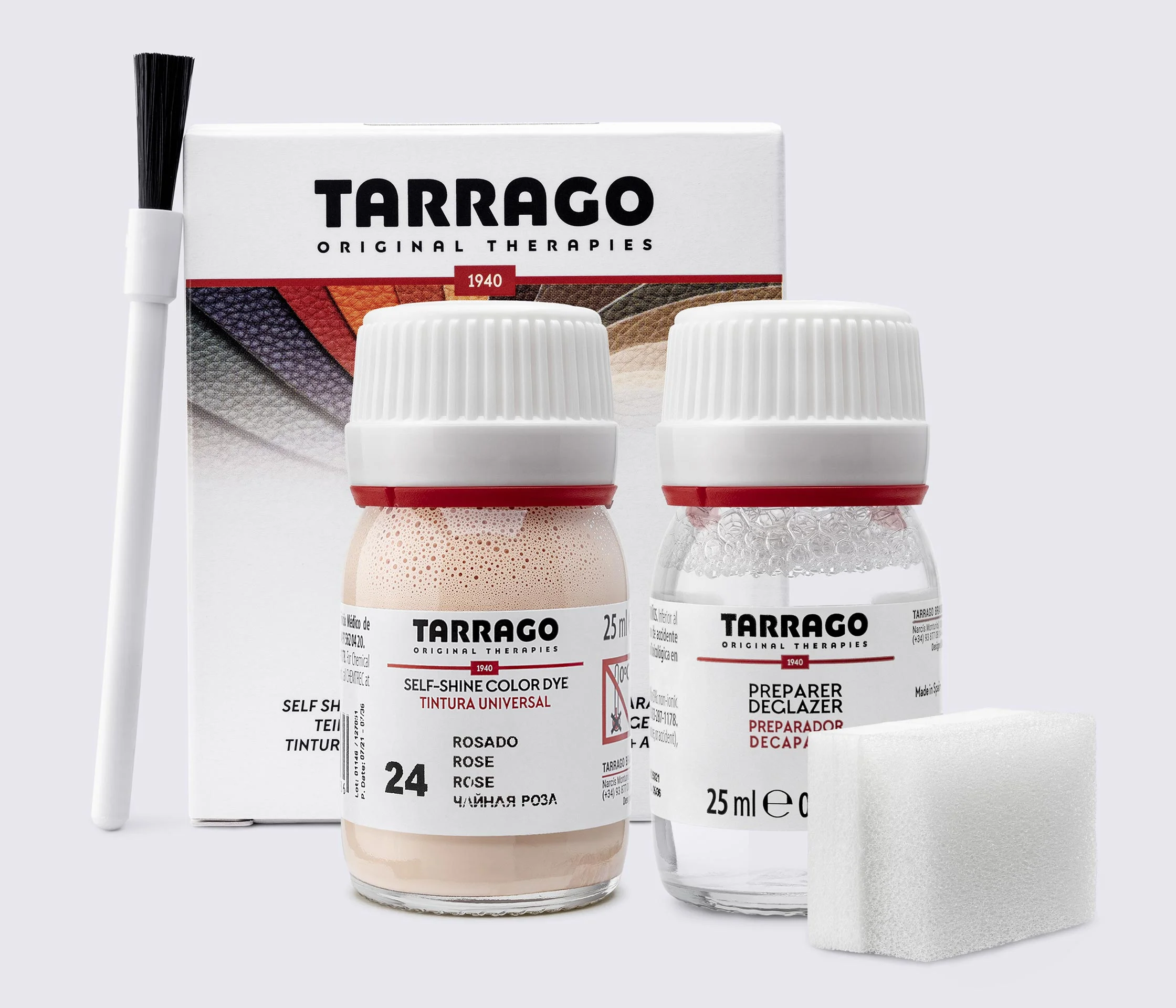 Фарба для гладкої шкіри та текстилю + очищувач Tarrago Color Dye, 2*25 мл, TDC05