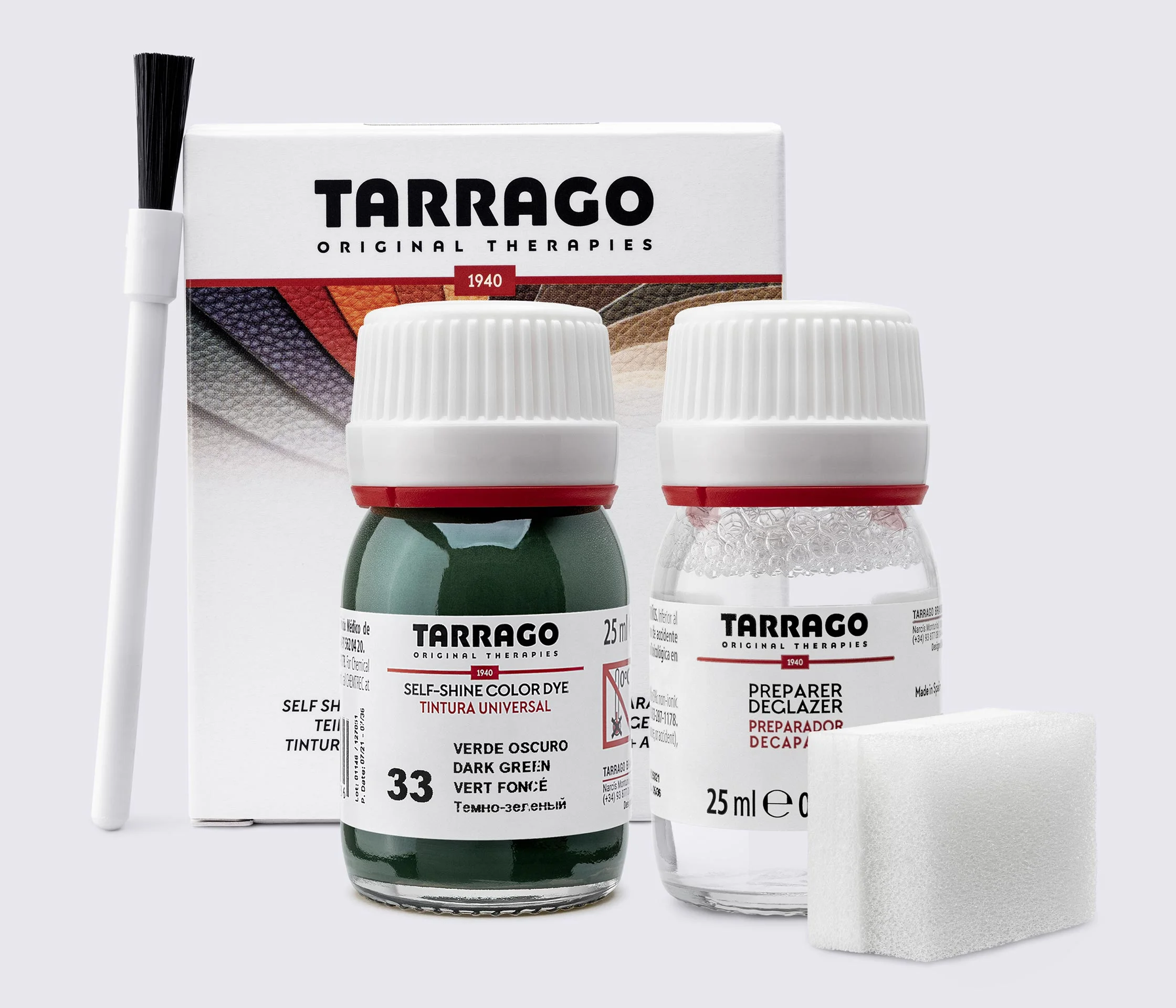 Фарба для гладкої шкіри та текстилю + очищувач Tarrago Color Dye, 2*25 мл, TDC05