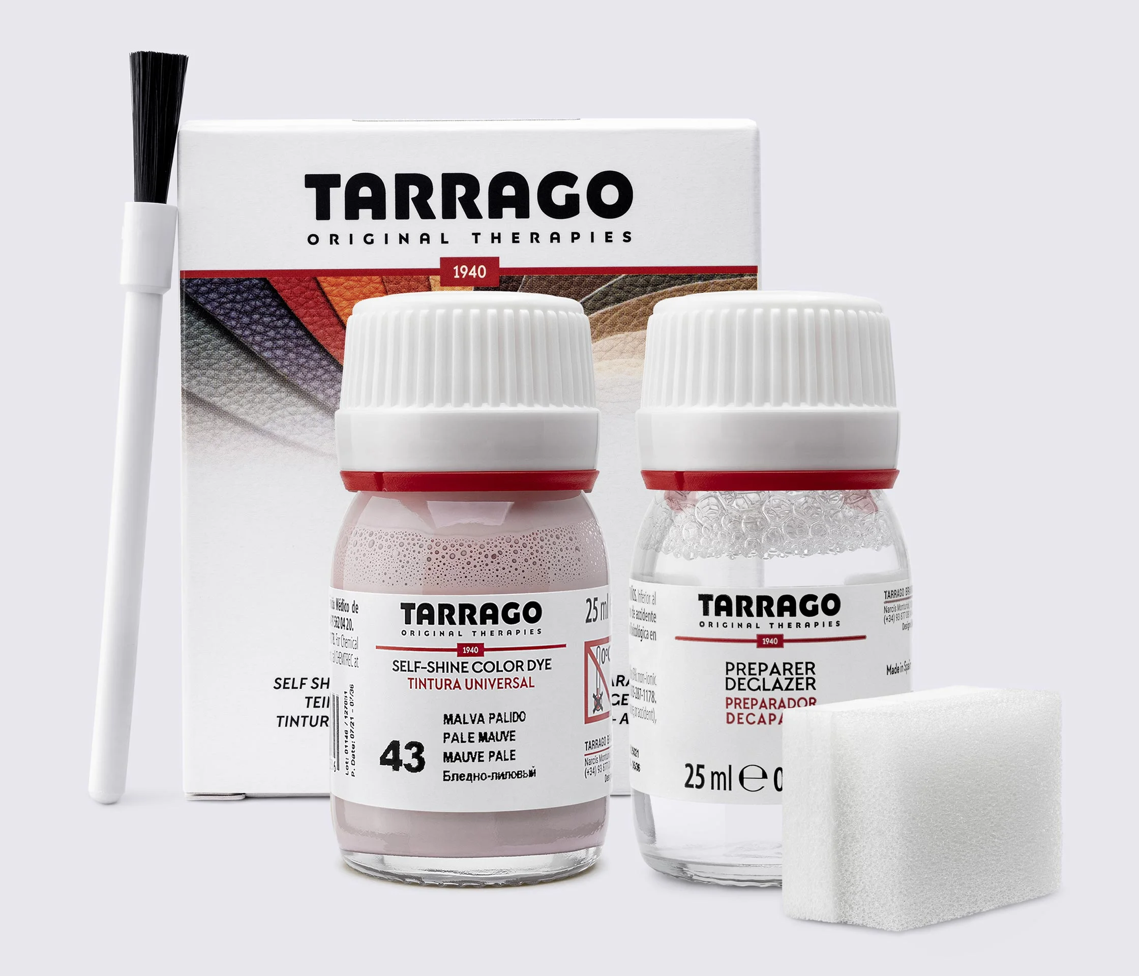 Фарба для гладкої шкіри та текстилю + очищувач Tarrago Color Dye, 2*25 мл, TDC05