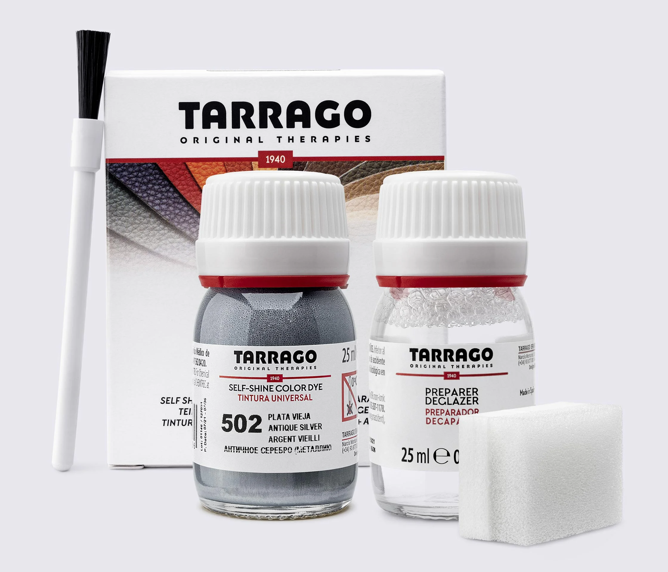Фарба для гладкої шкіри та текстилю + очищувач Tarrago Color Dye, 2*25 мл, TDC05