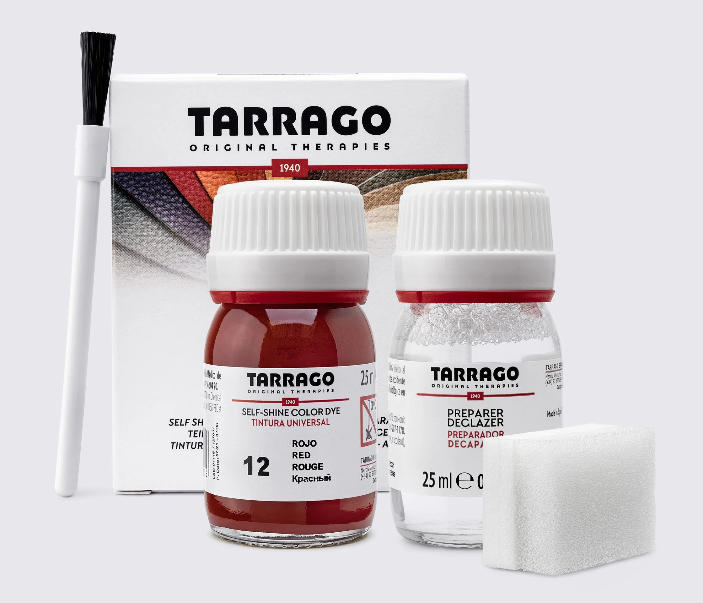 Фарба для гладкої шкіри та текстилю + очищувач Tarrago Color Dye, 2*25 мл, TDC05