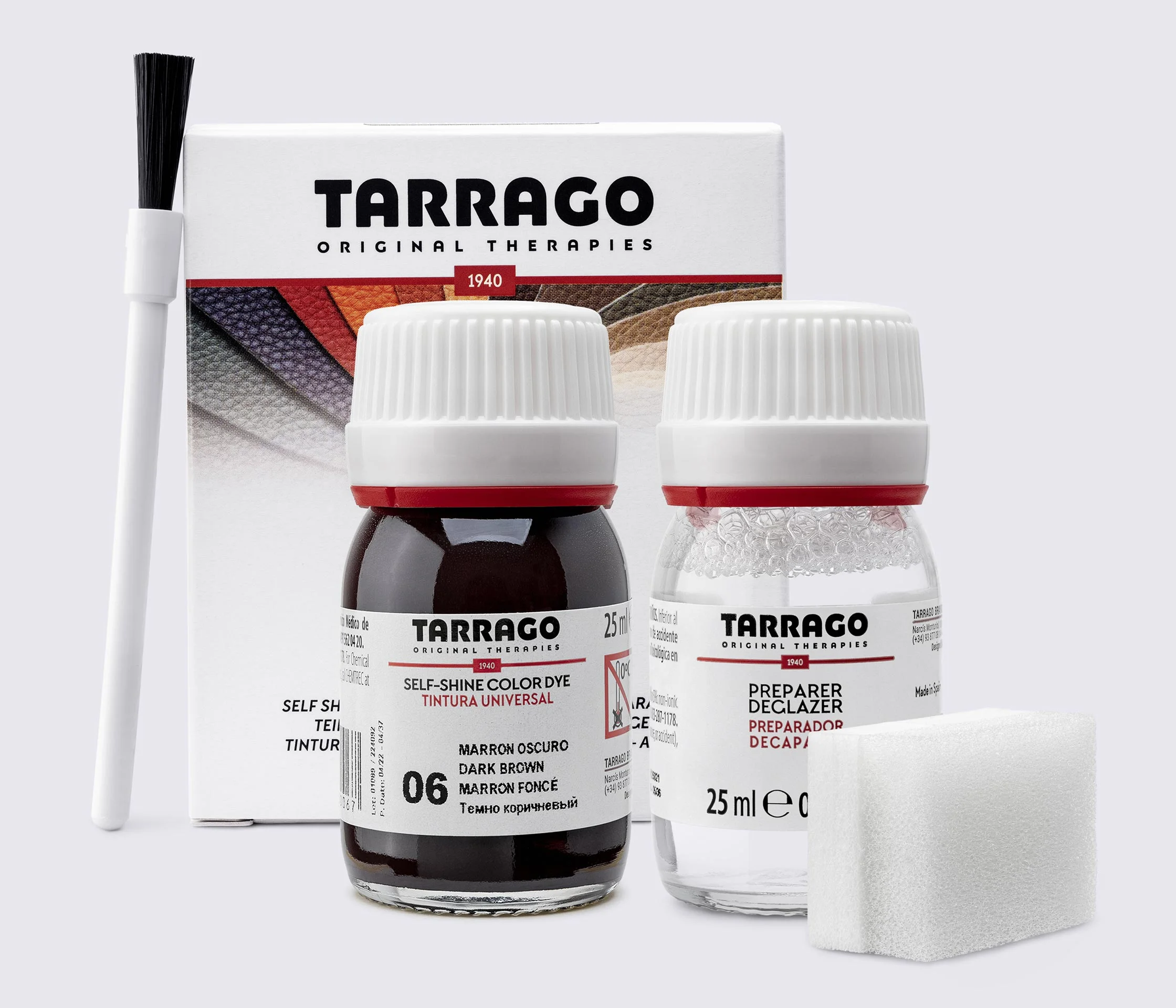 Фарба для гладкої шкіри та текстилю + очищувач Tarrago Color Dye, 2*25 мл, TDC05