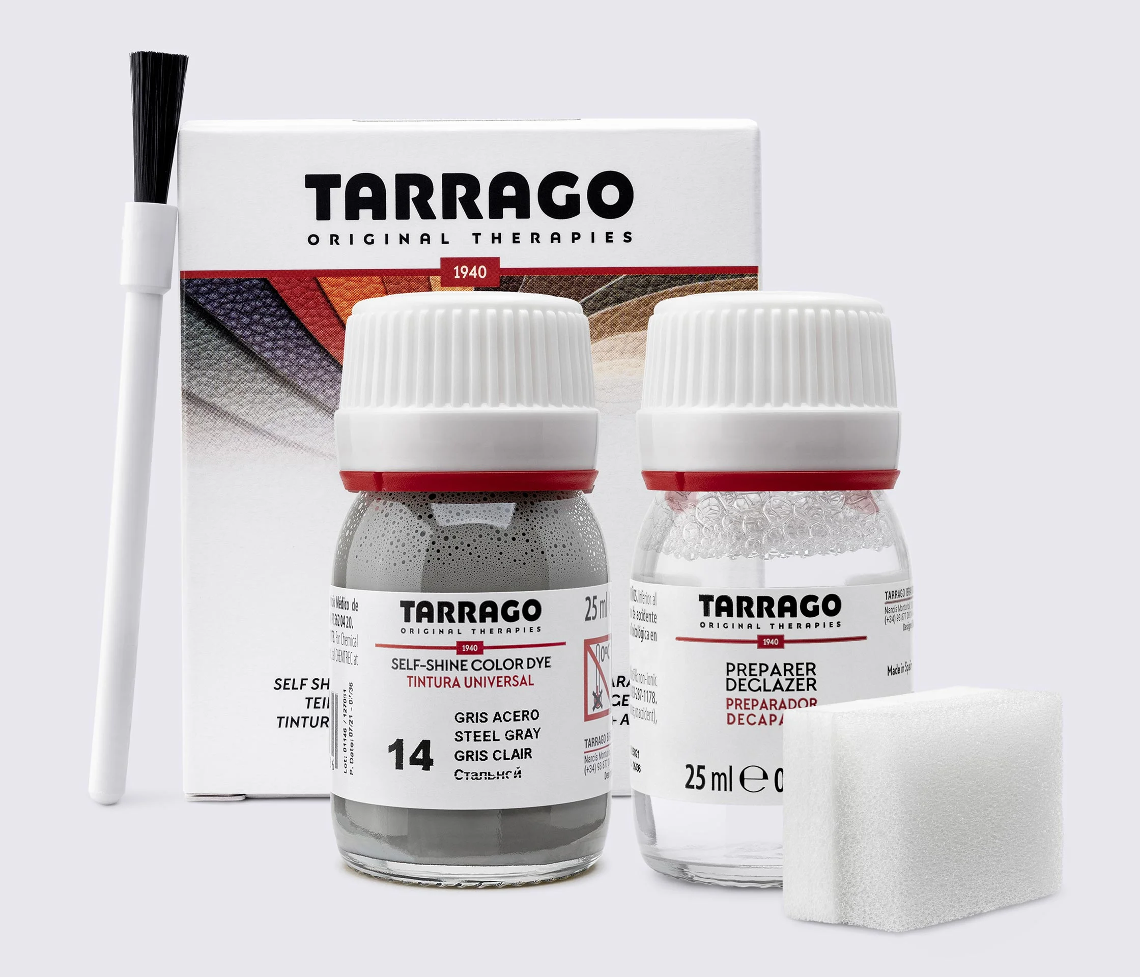 Фарба для гладкої шкіри та текстилю + очищувач Tarrago Color Dye, 2*25 мл, TDC05