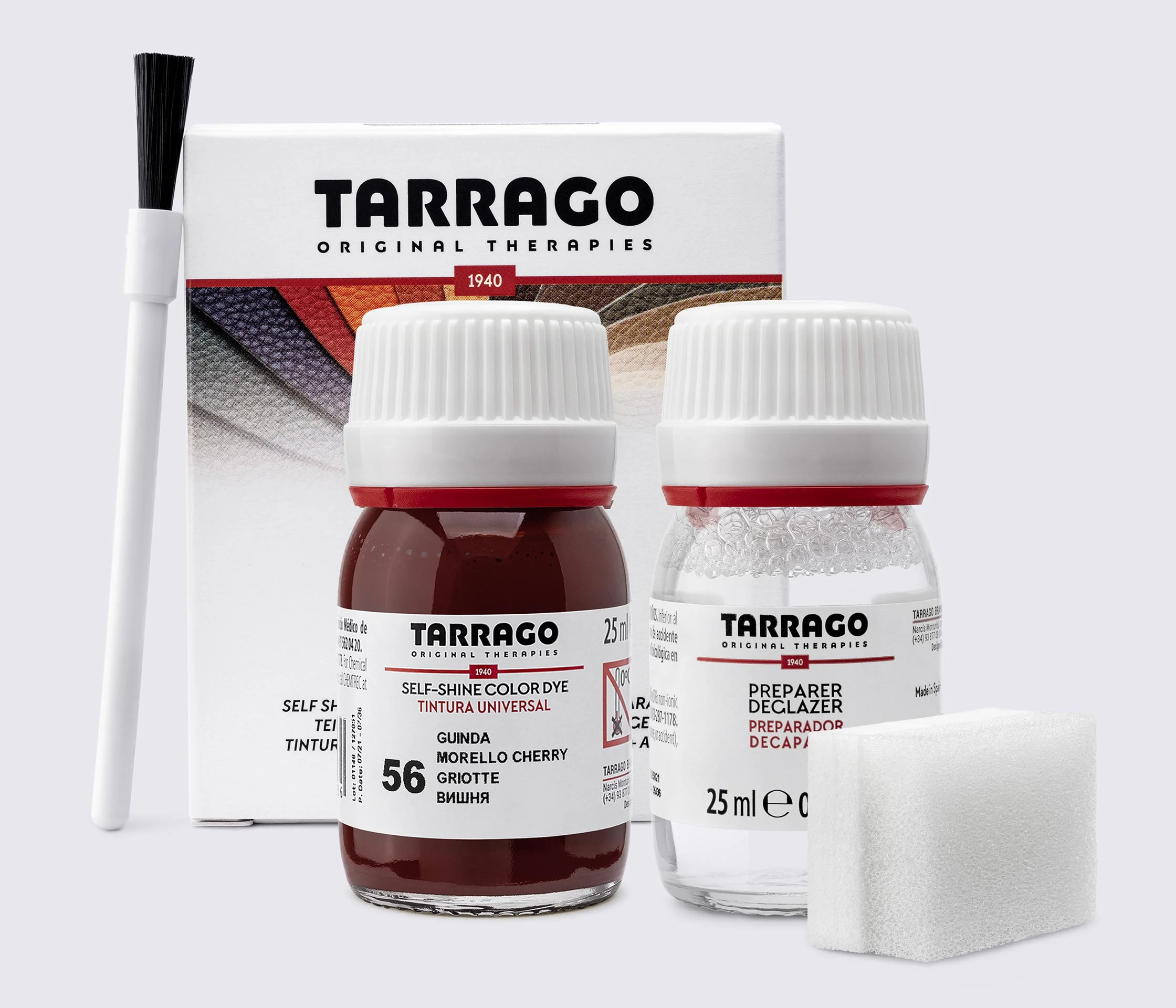 Фарба для гладкої шкіри та текстилю + очищувач Tarrago Color Dye, 2*25 мл, TDC05