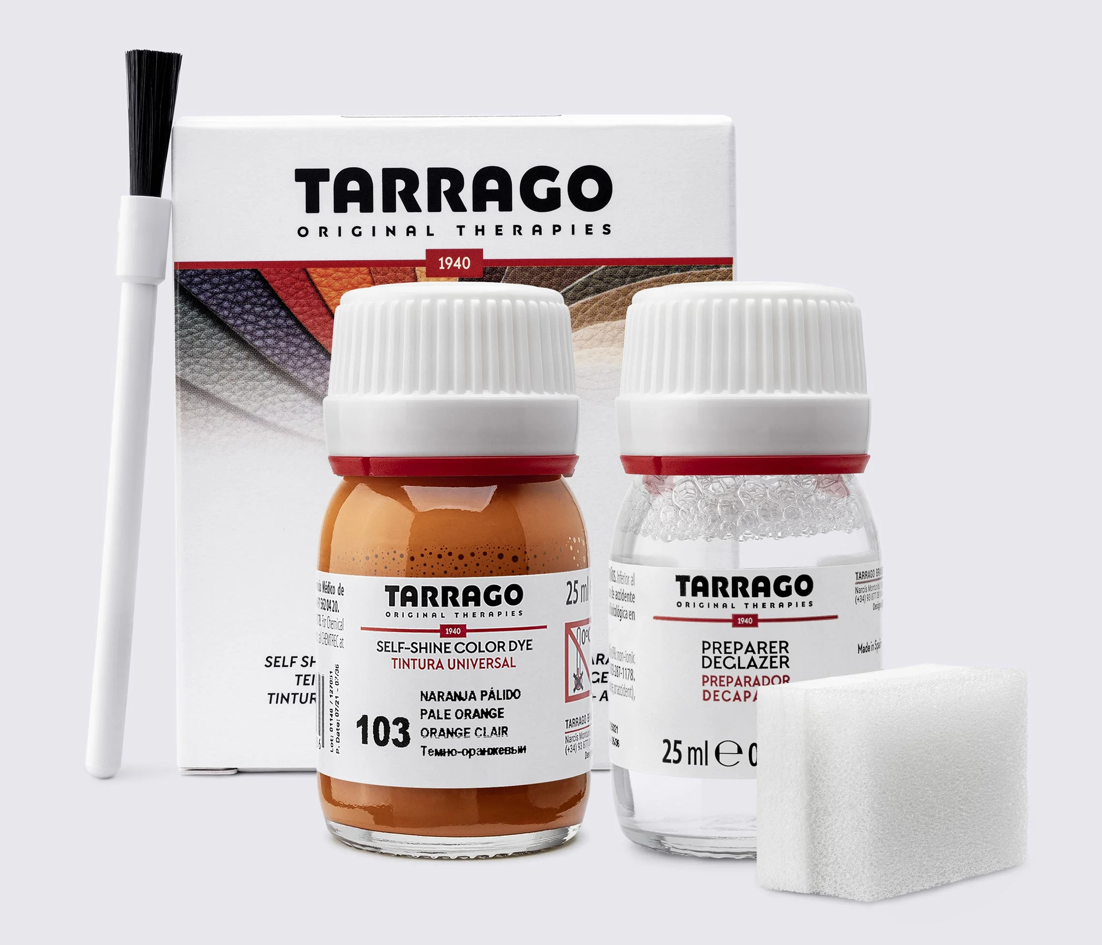 Фарба для гладкої шкіри та текстилю + очищувач Tarrago Color Dye, 2*25 мл, TDC05