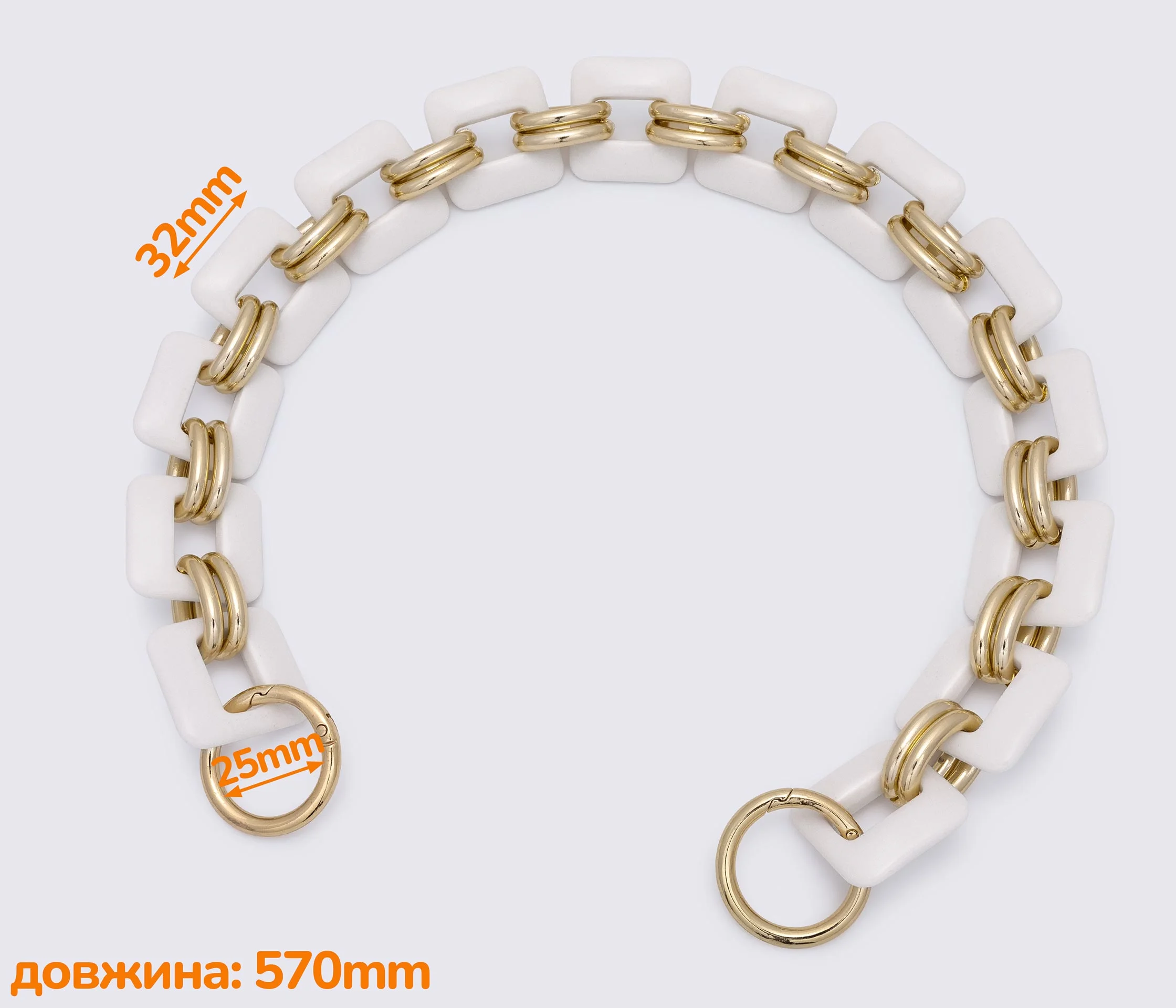 Ручка-ланцюжок акрилова "квадрат" 565mm (1212)
