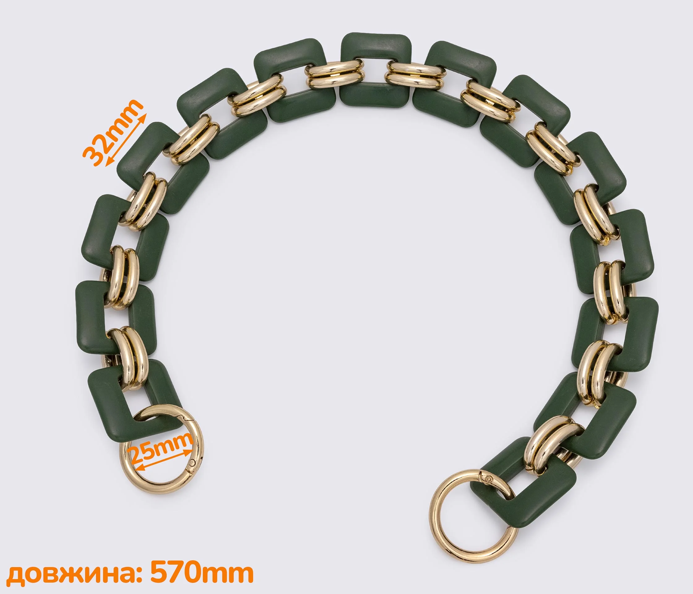 Ручка-ланцюжок акрилова "квадрат" 565mm (1212)