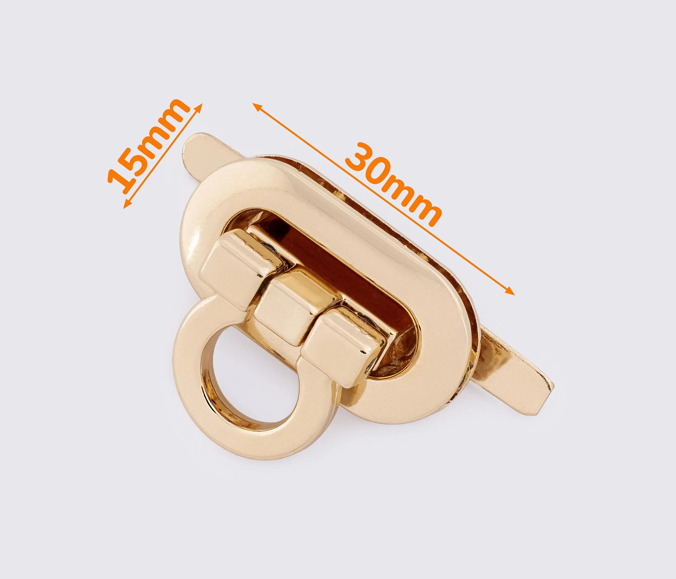 Замок для сумки 15*30мм 65-014