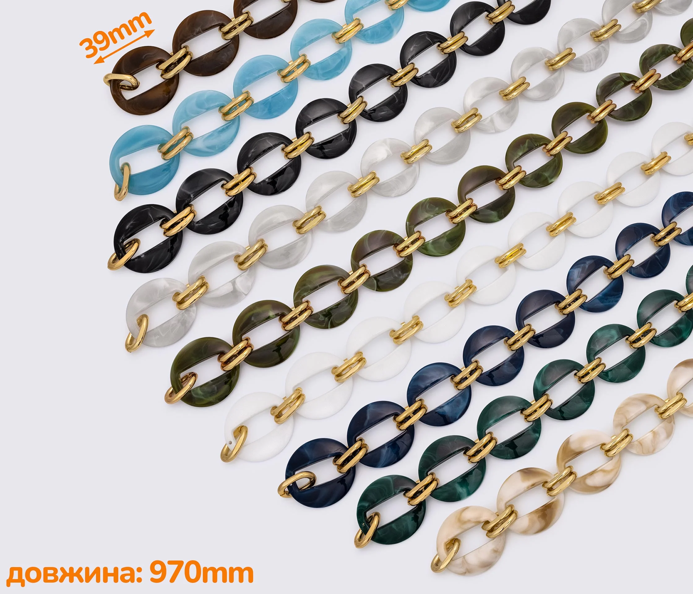Цепь акриловая метражная 990mm (1512)