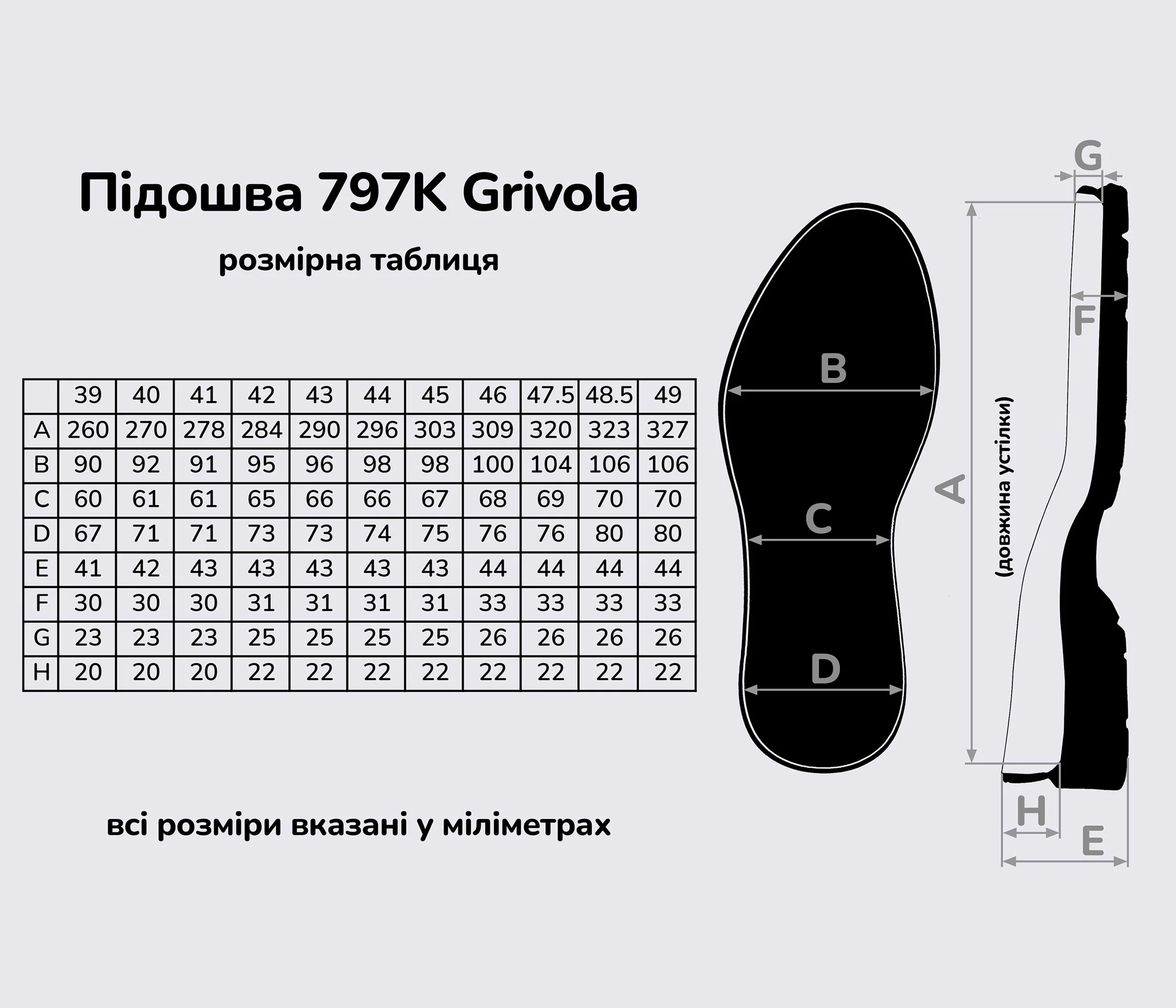 GRIVOLA (797K), цв. чёрный (АА) подошва Vibram (26231а) – Купить