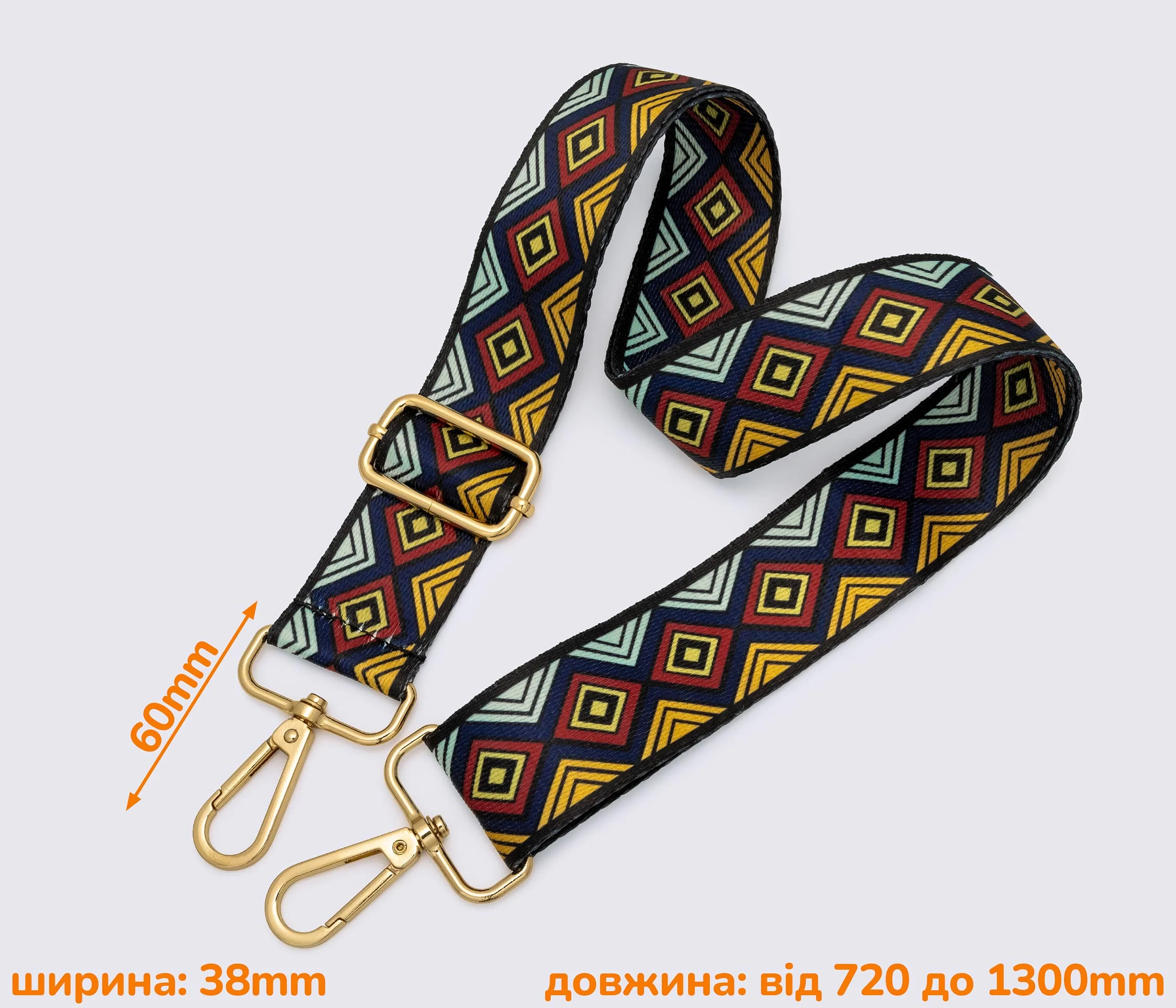 Плечевой ремень с орнаментом для сумки 38мм (SR-7044)