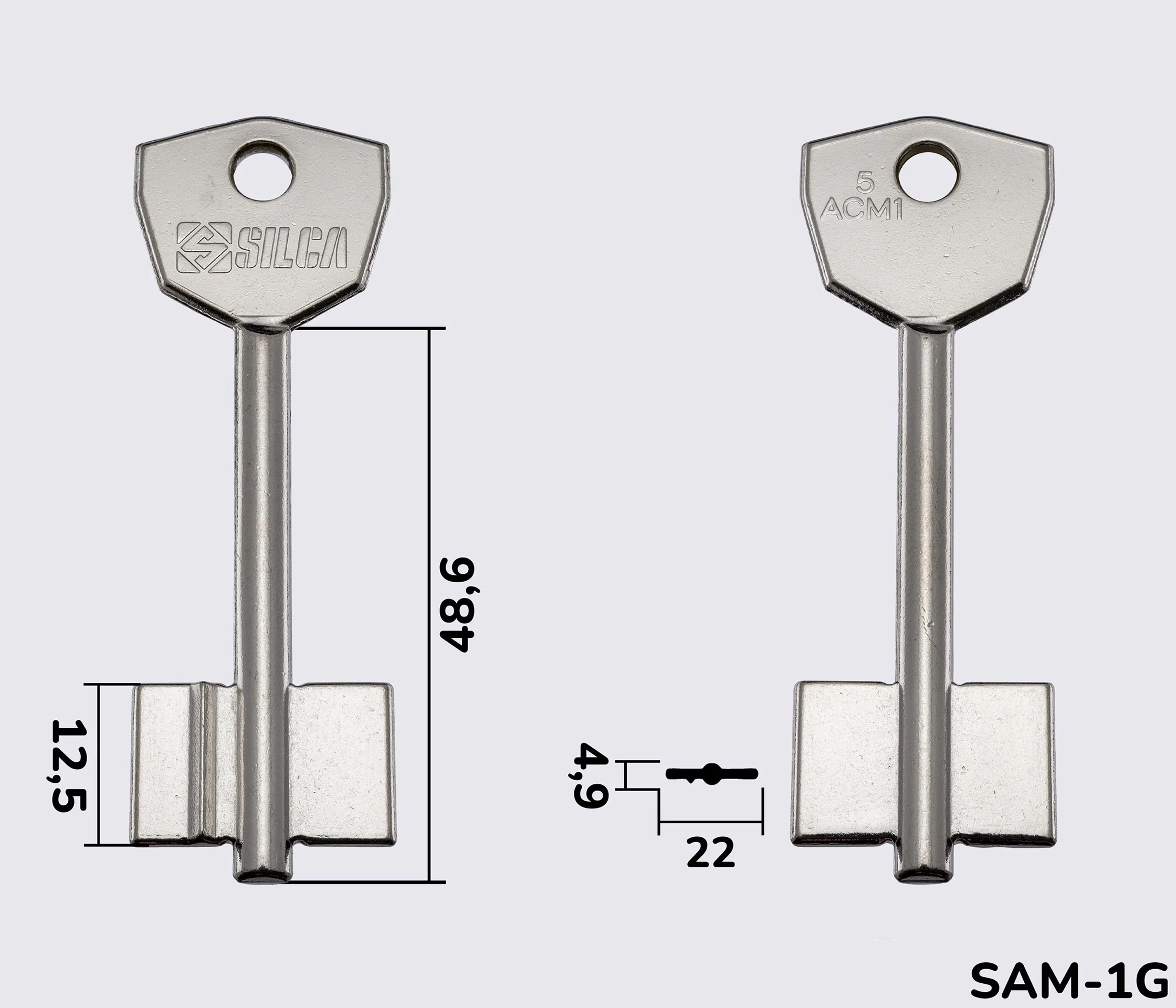 5ACM1 Silca (САМ-2) заготовка ключа бородкова