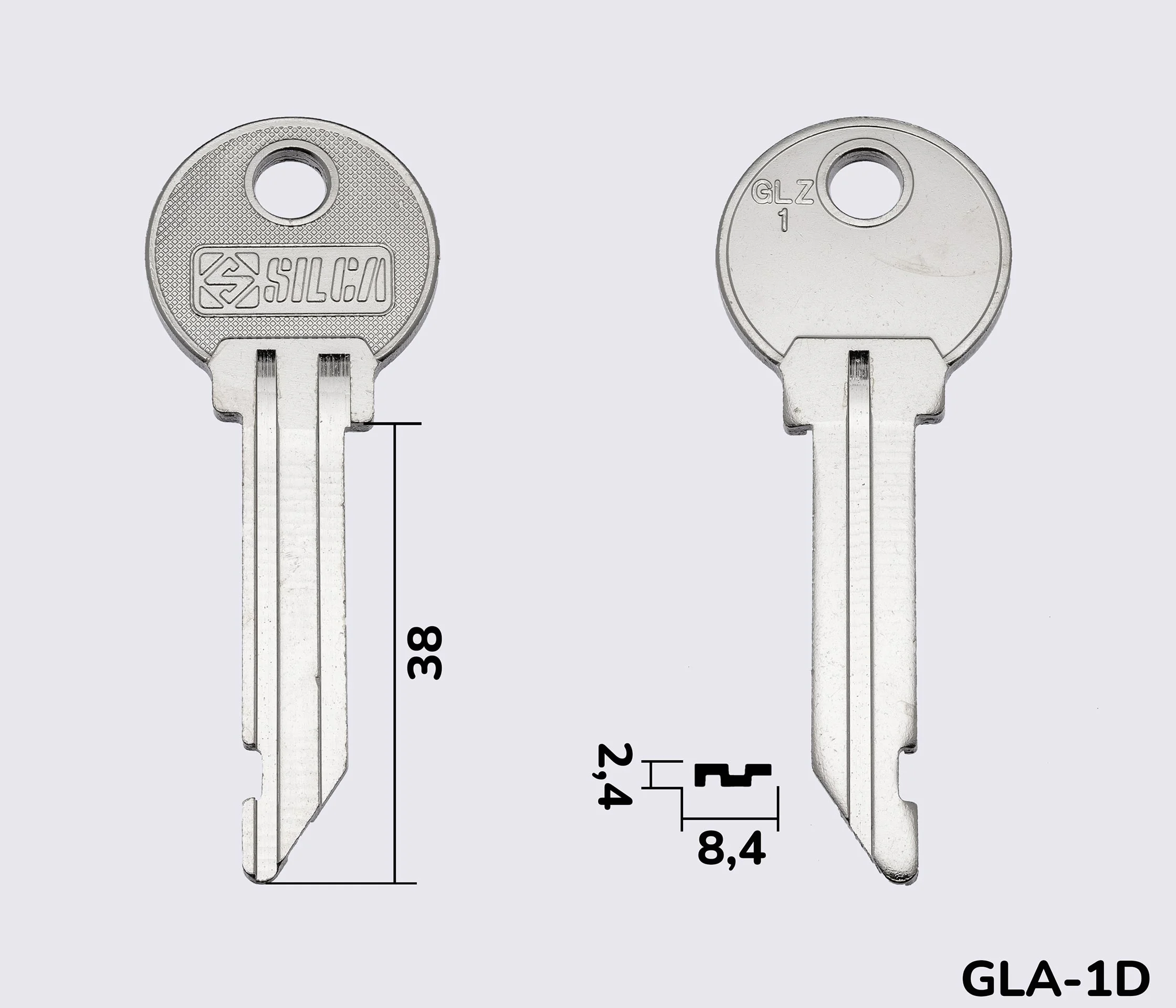GLZ1 Silca заготовка ключа англійський профіль