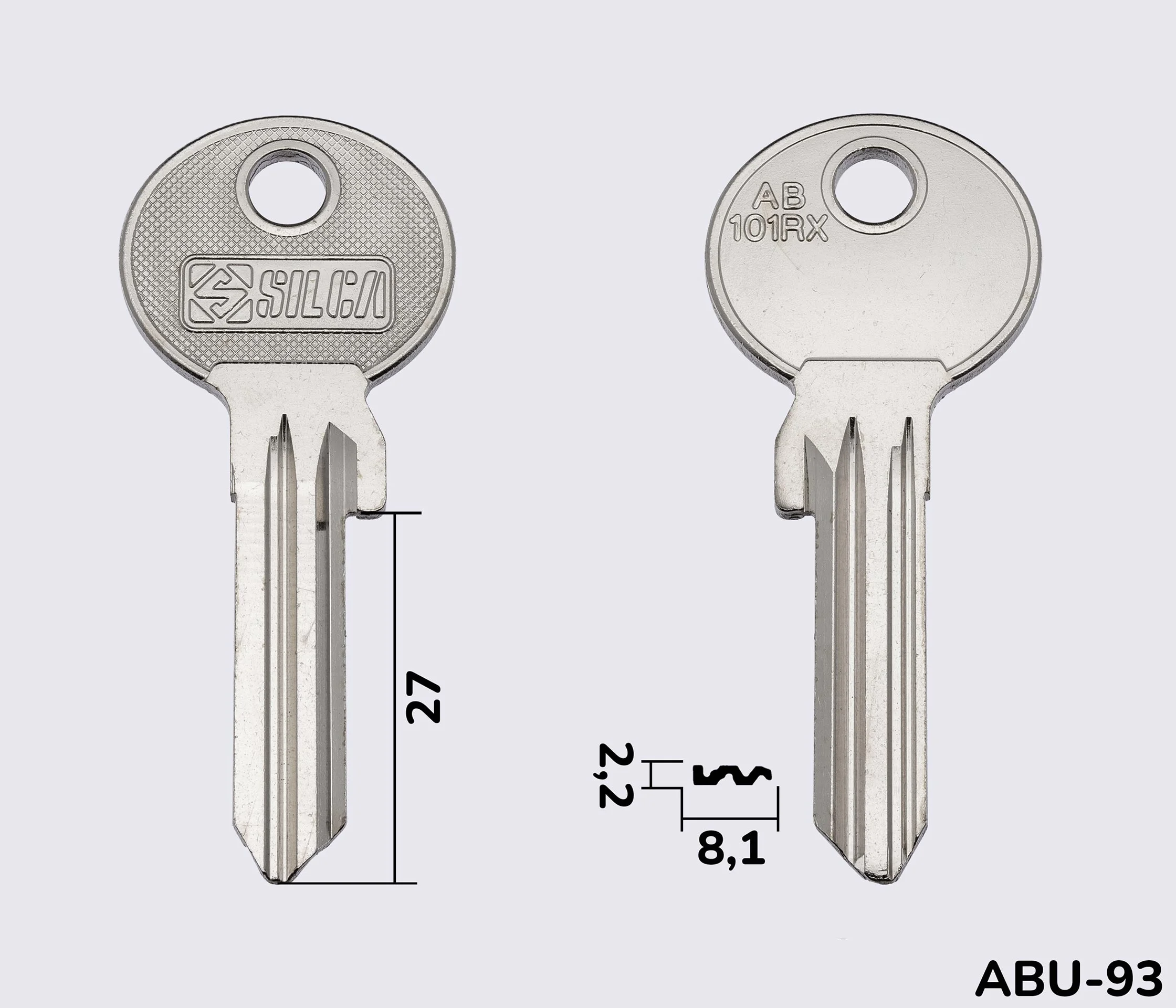 AB101RX Silca заготовка ключа англійський профіль