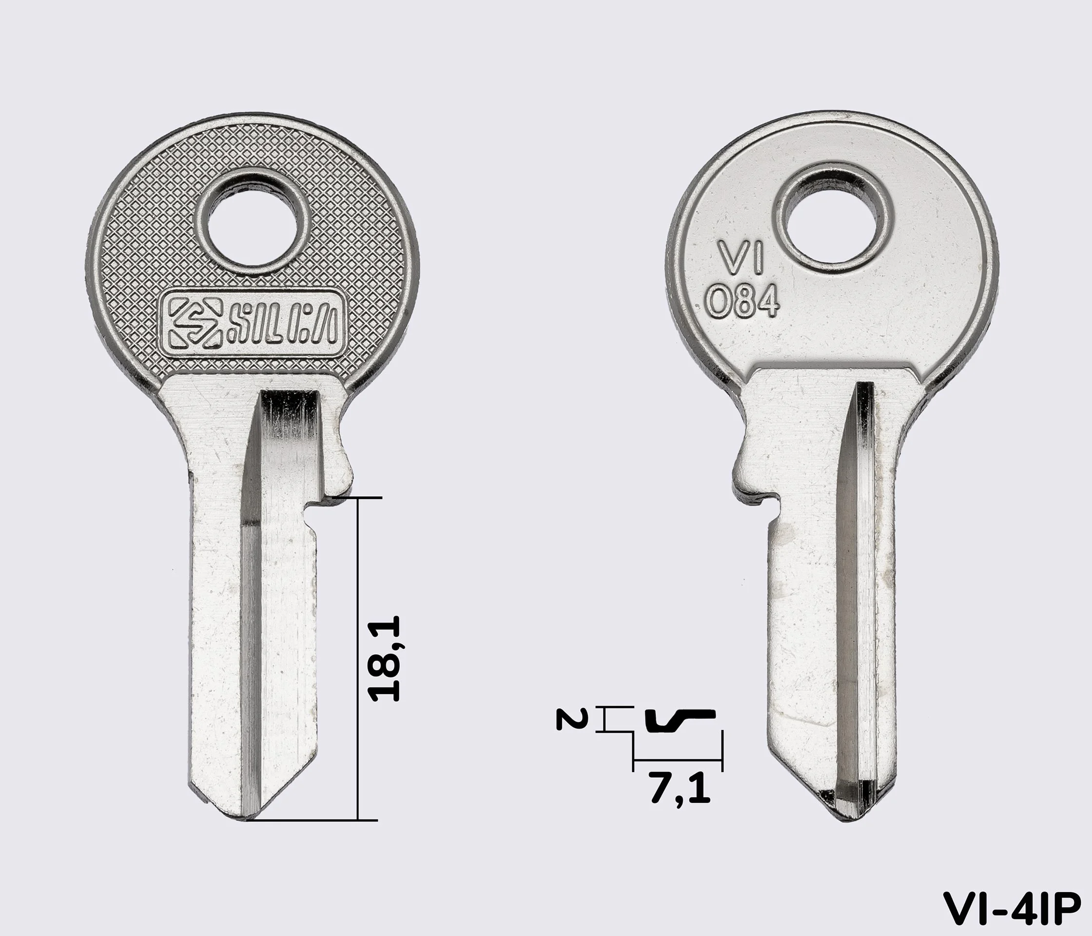 VI084 Silca заготовка ключа англійський профіль