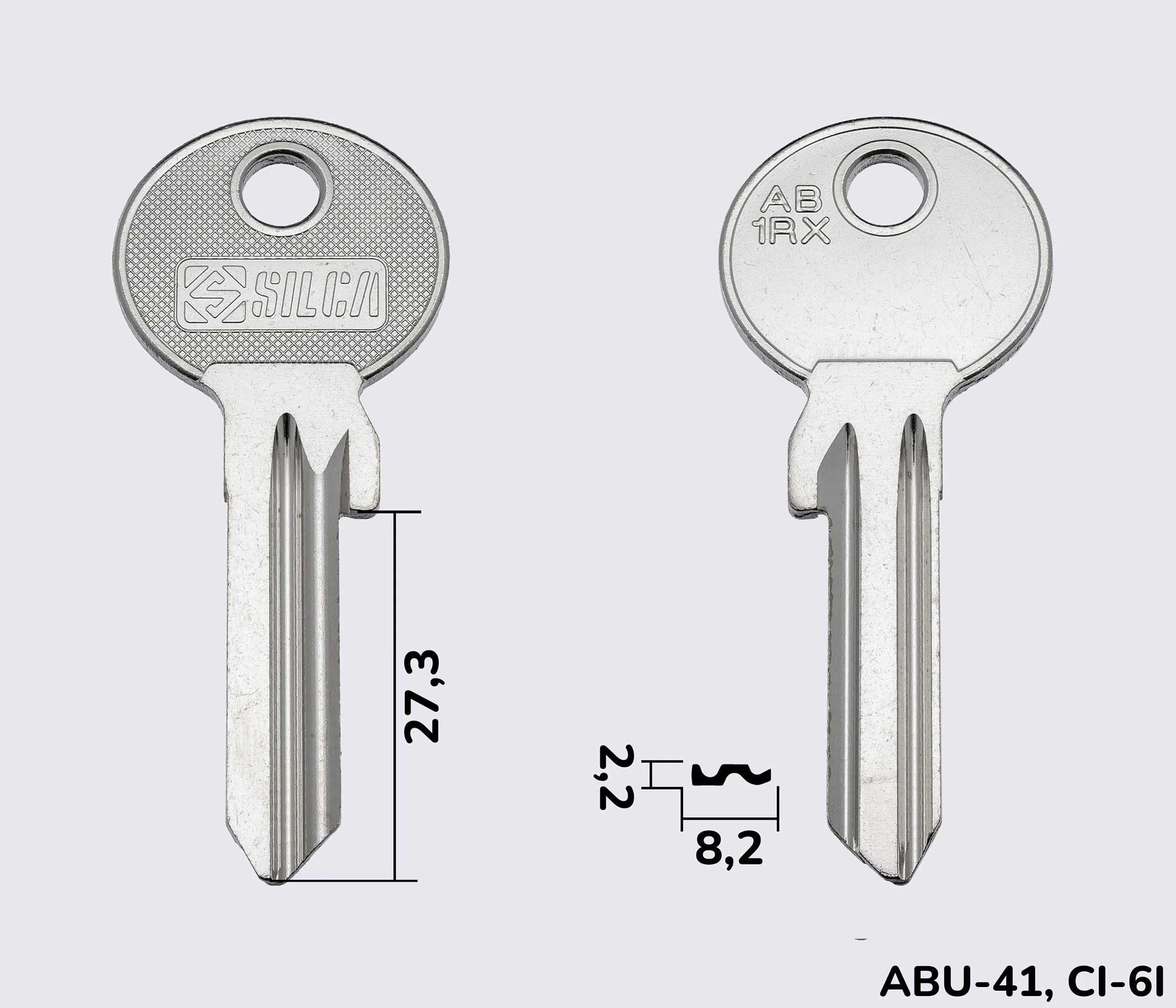 AB1RX Silca заготовка ключа англійський профіль