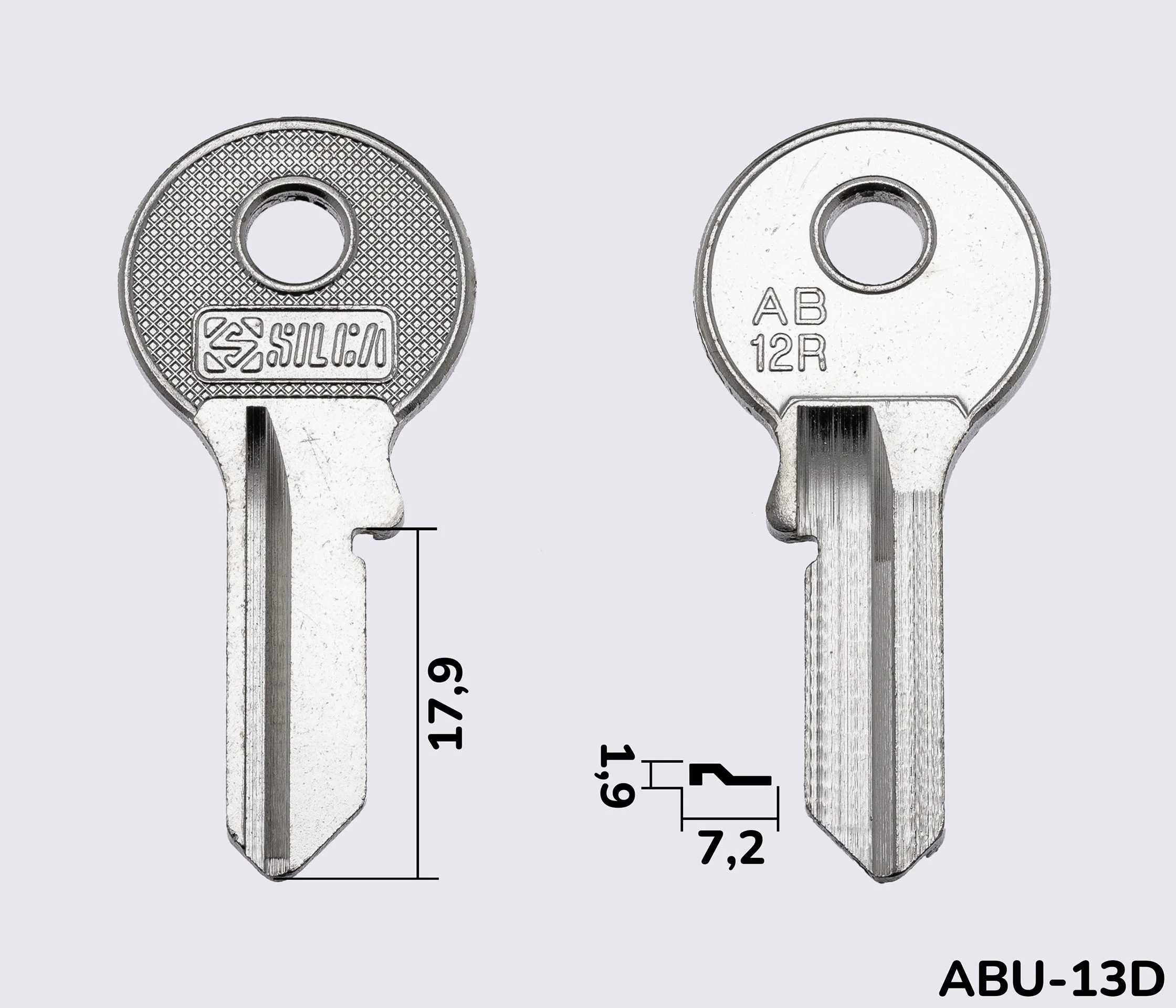 AB12R Silca Заготовка ключа англійський профіль