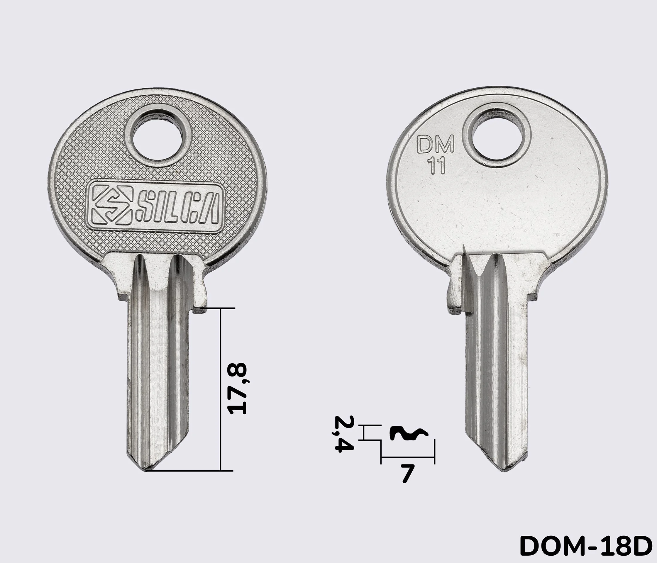 DM11 Silca заготовка ключа англійський профіль