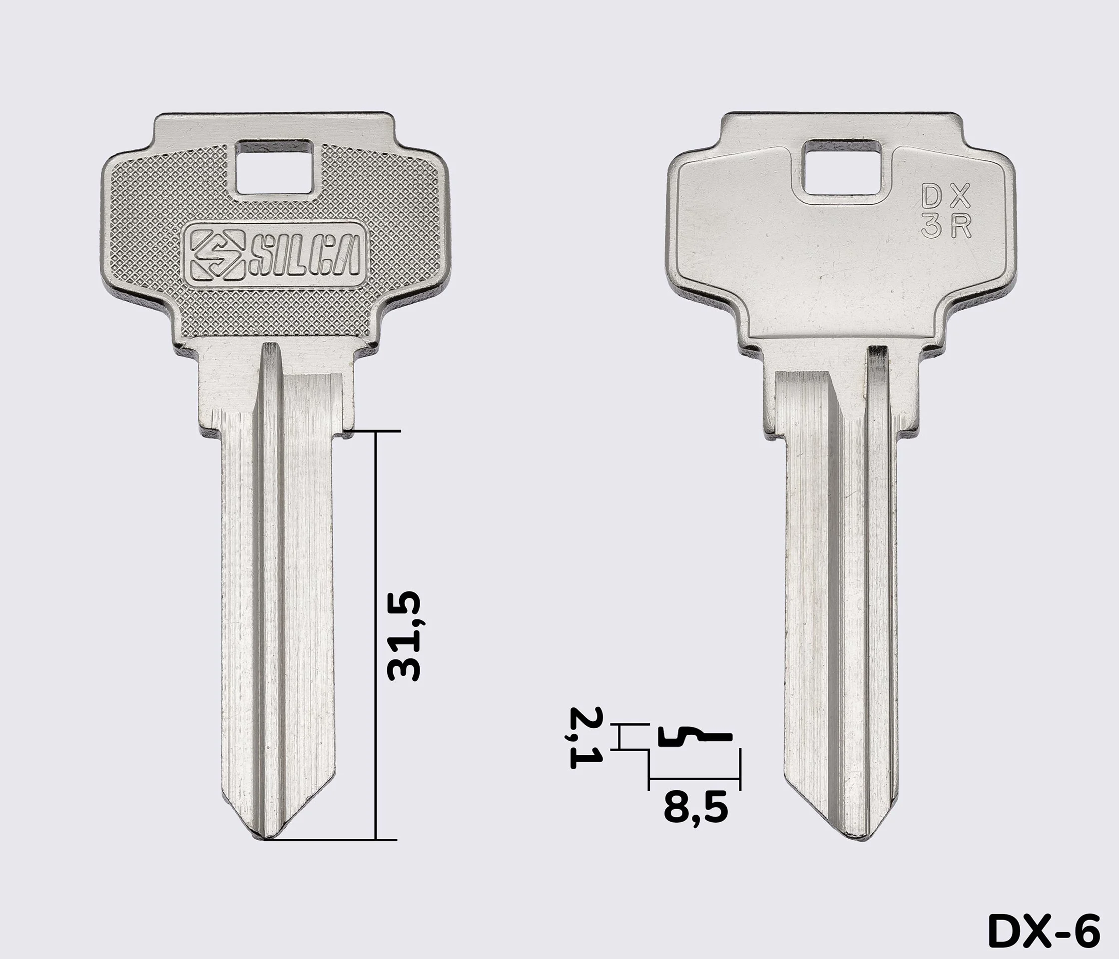 DX3R Silca заготовка ключа англійський профіль
