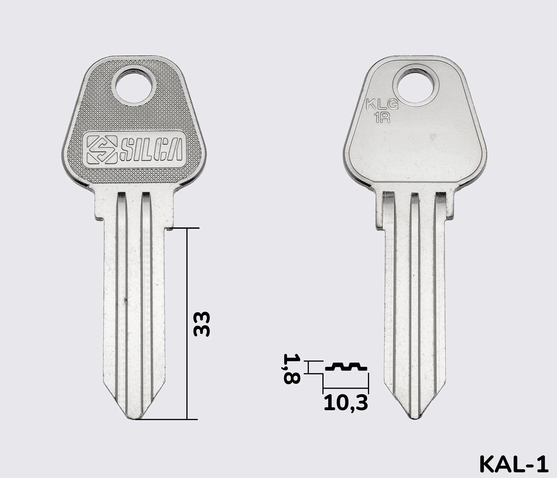 KLG1R Silca заготовка ключа английский профиль