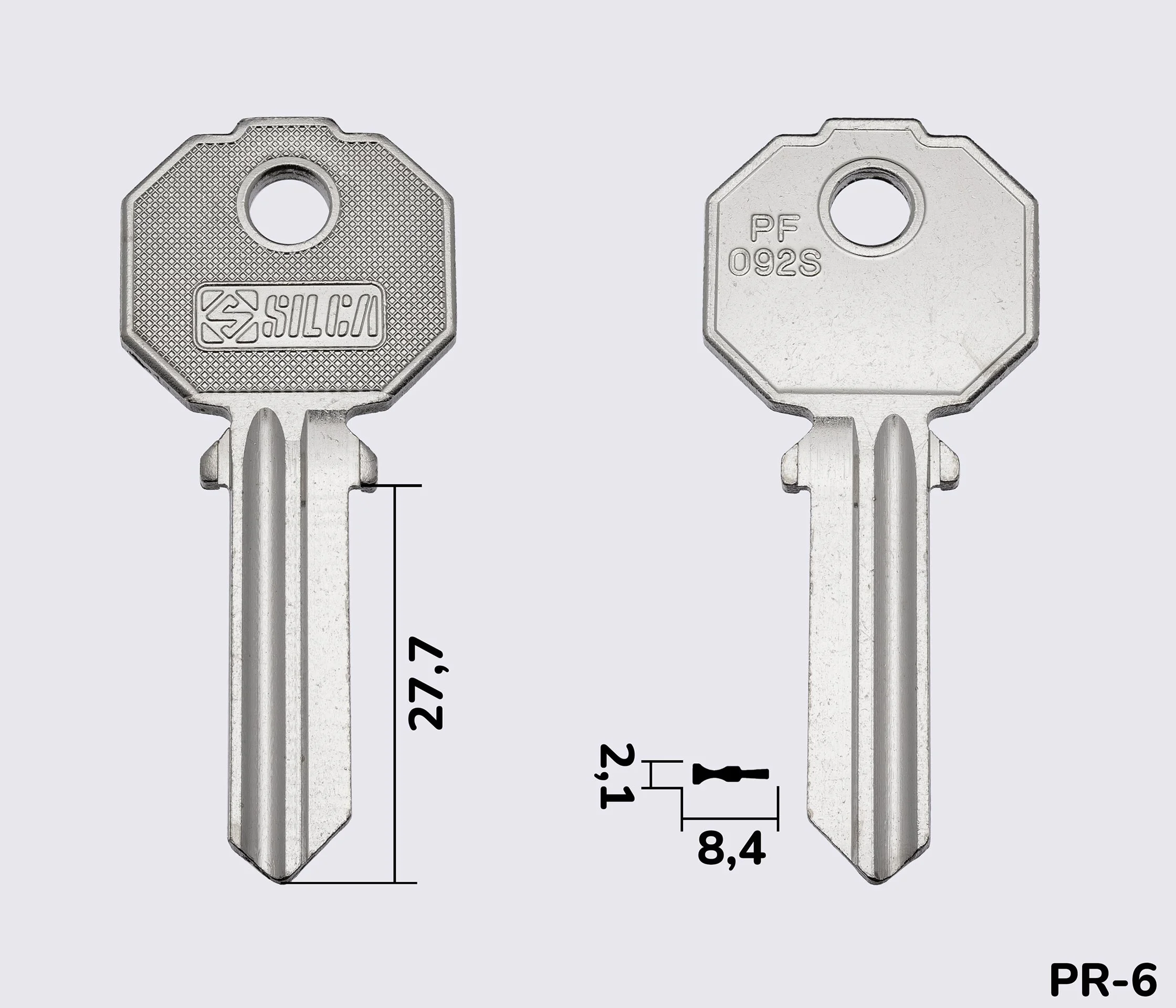PF092S Silca заготовка ключа англійський профіль