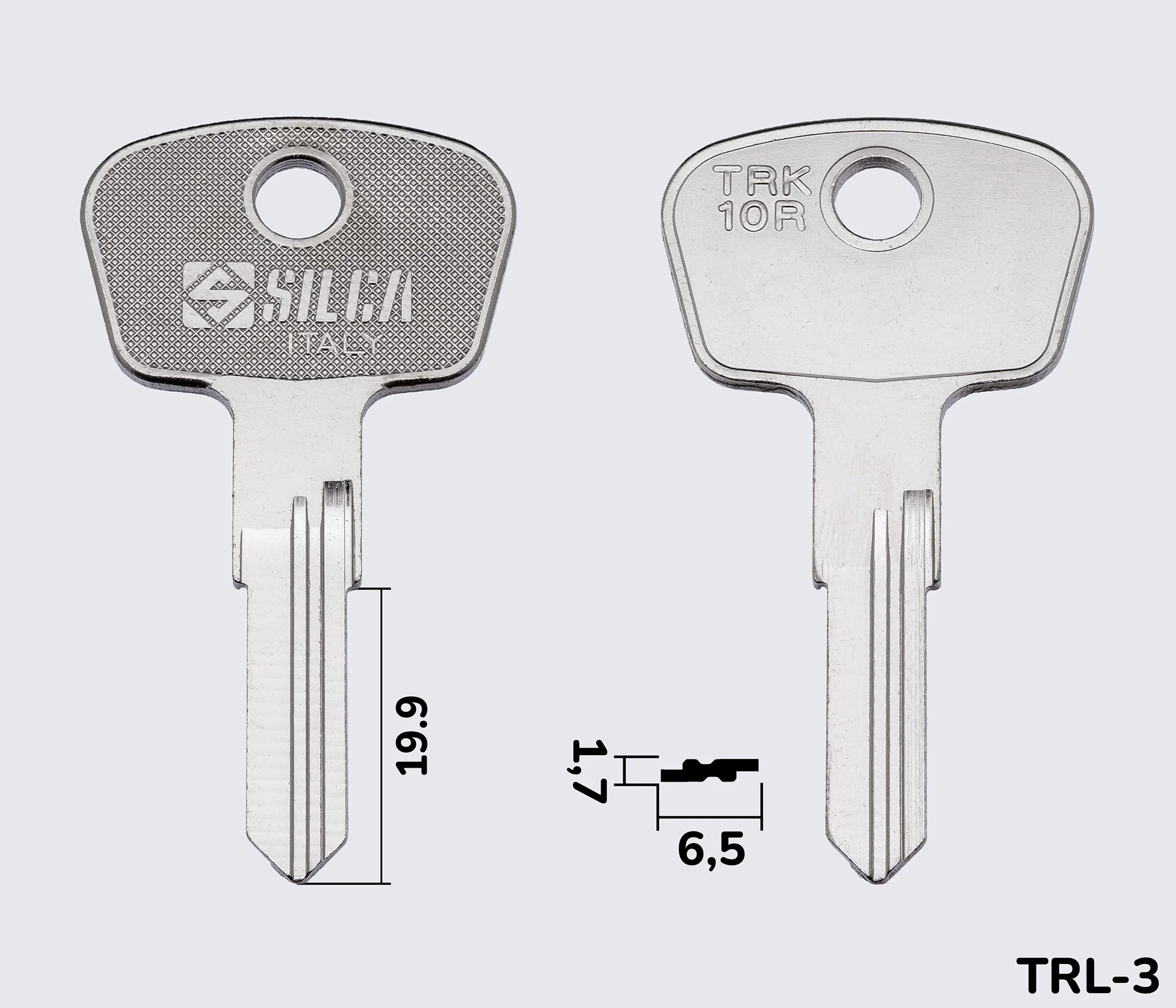 TRK10R Silca заготовка ключа англійський профіль