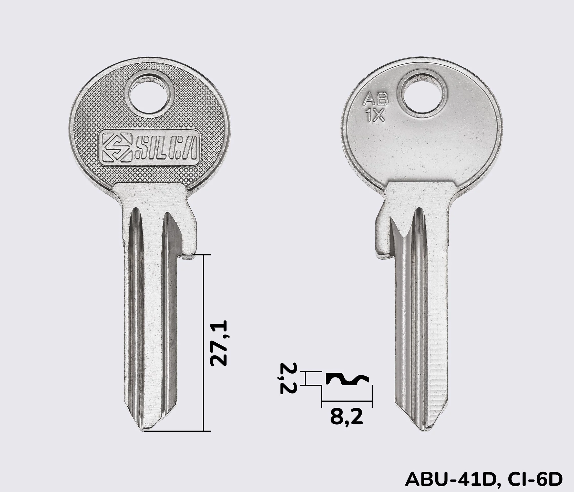AB1X Silca заготовка ключа английский профиль