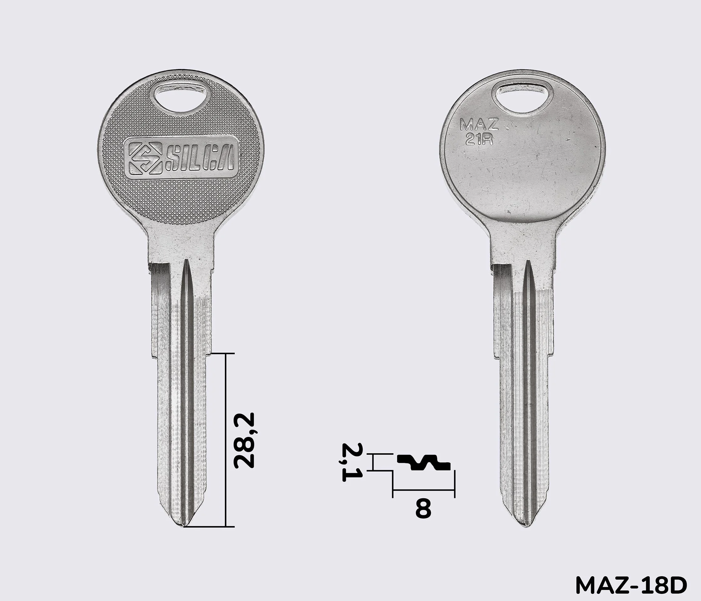 MAZ21R Silca заготовка автомобільного ключа