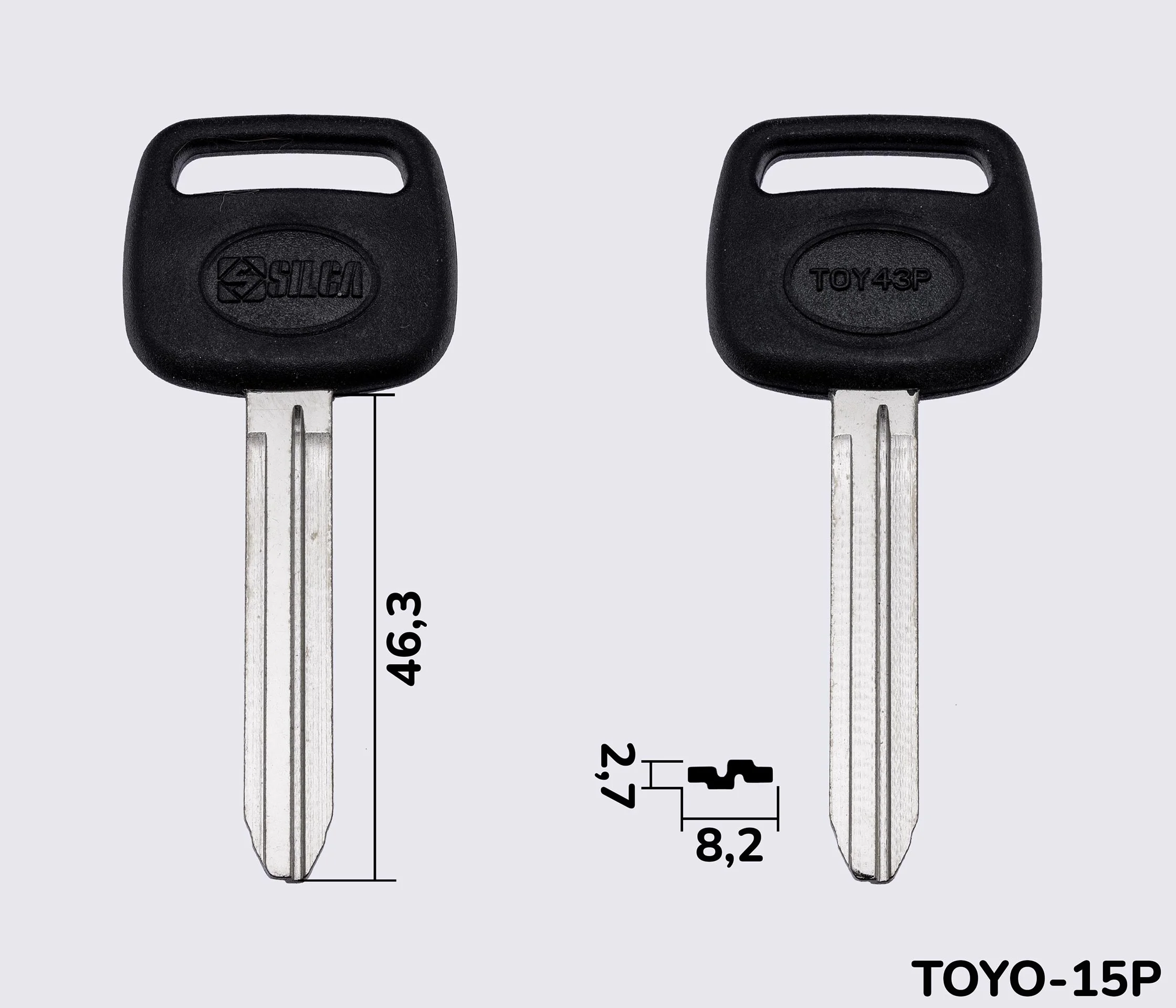 TOY43P (латунь) Silca заготовка автомобільного ключа