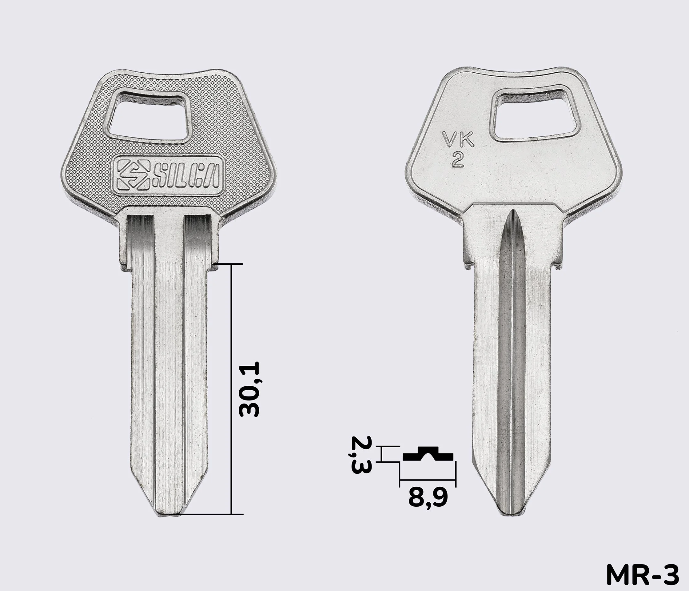 VK2 Silca заготовка ключа англійський профіль